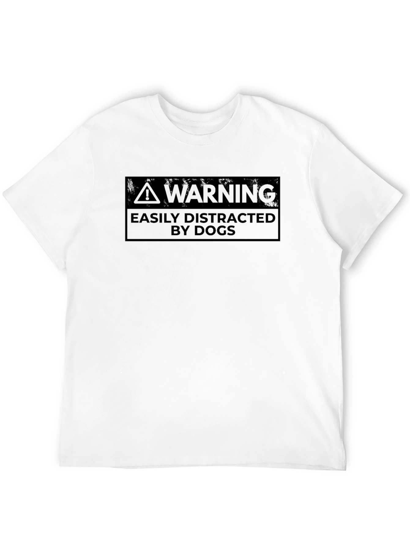 Black Easily Distracted By Dogs Warning T-Shirt view 12