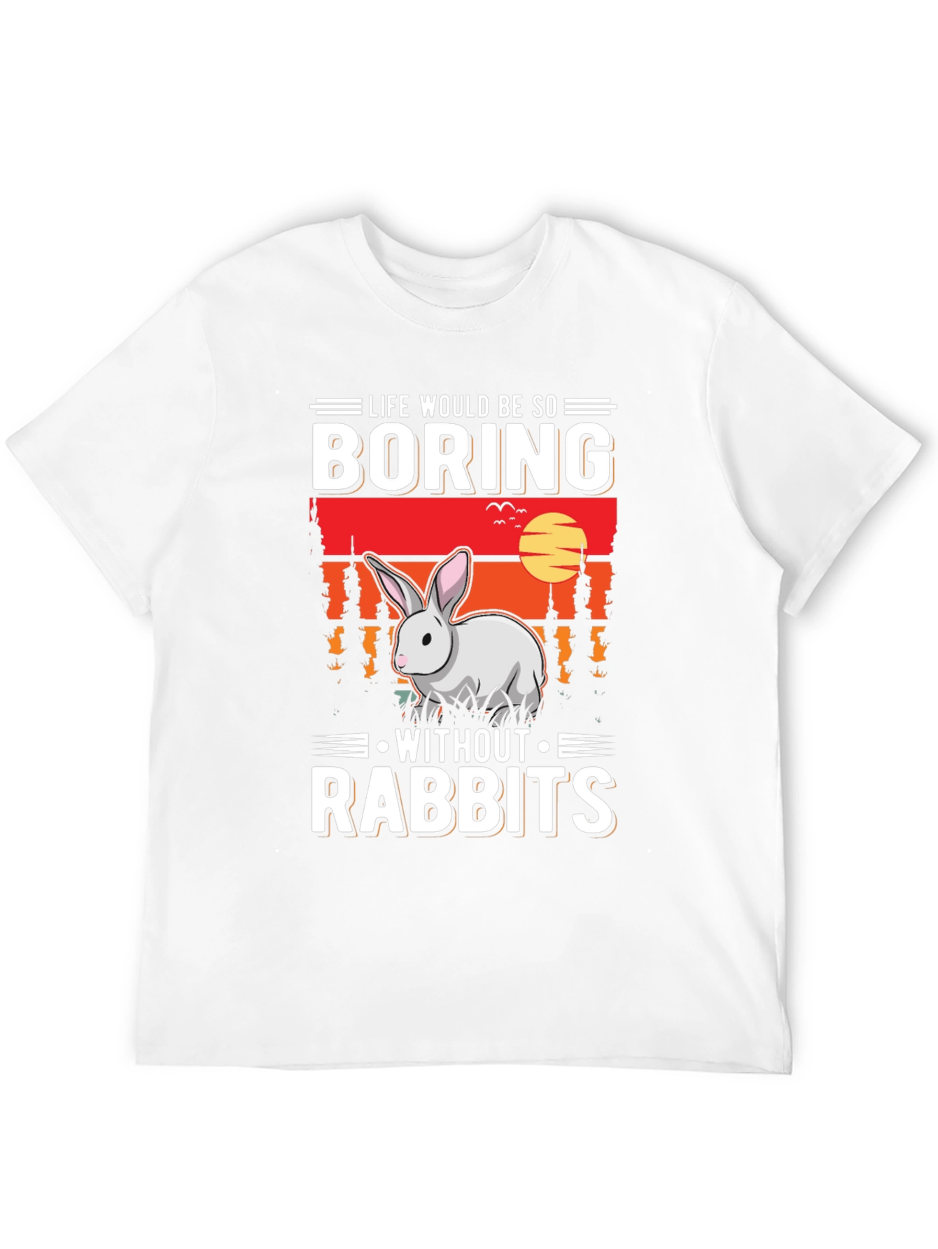 Black Life Would Be So Boring Without Rabbits Black T-Shirt view 12
