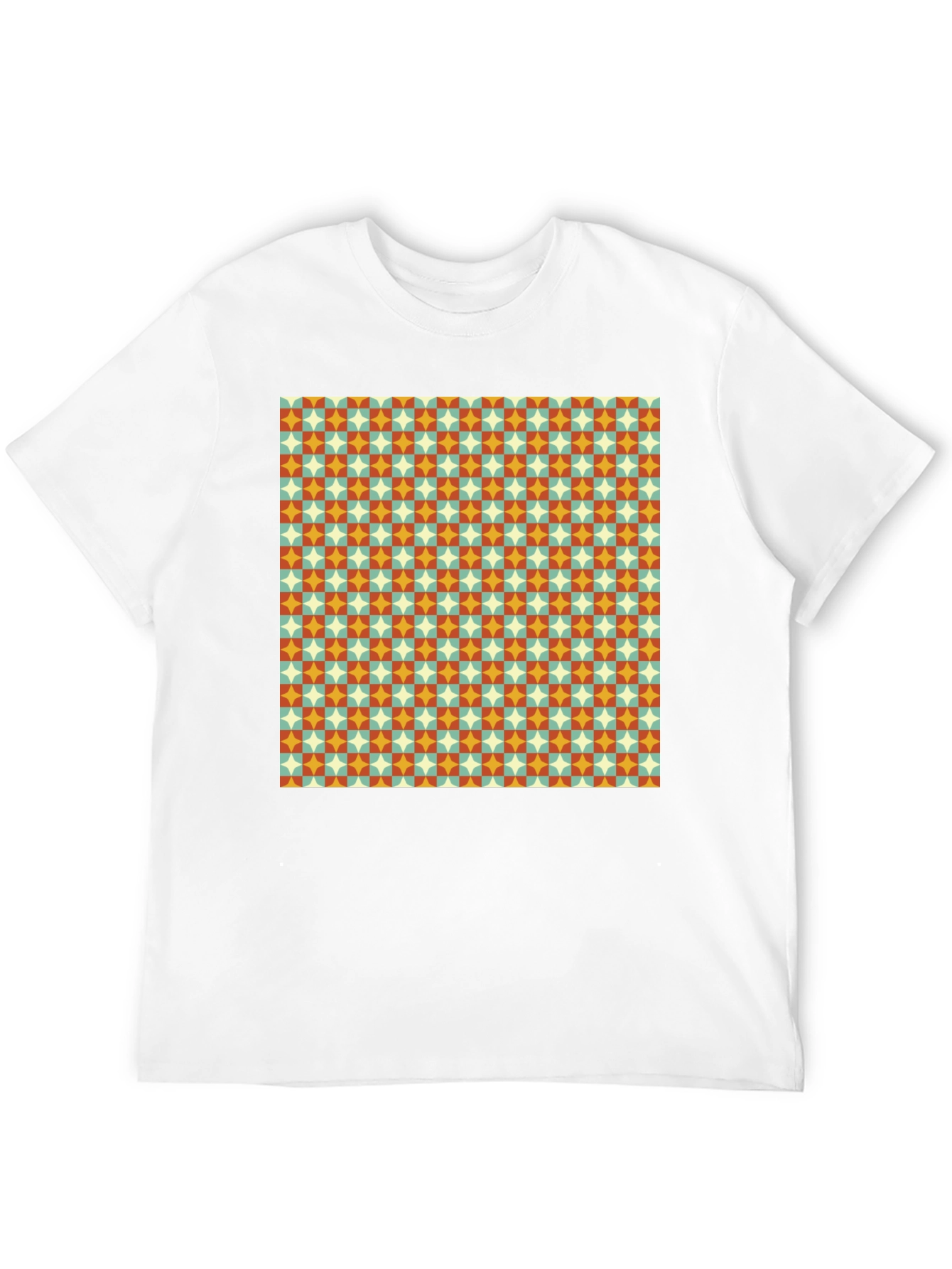 Black Retro Pattern Black T-Shirt view 12