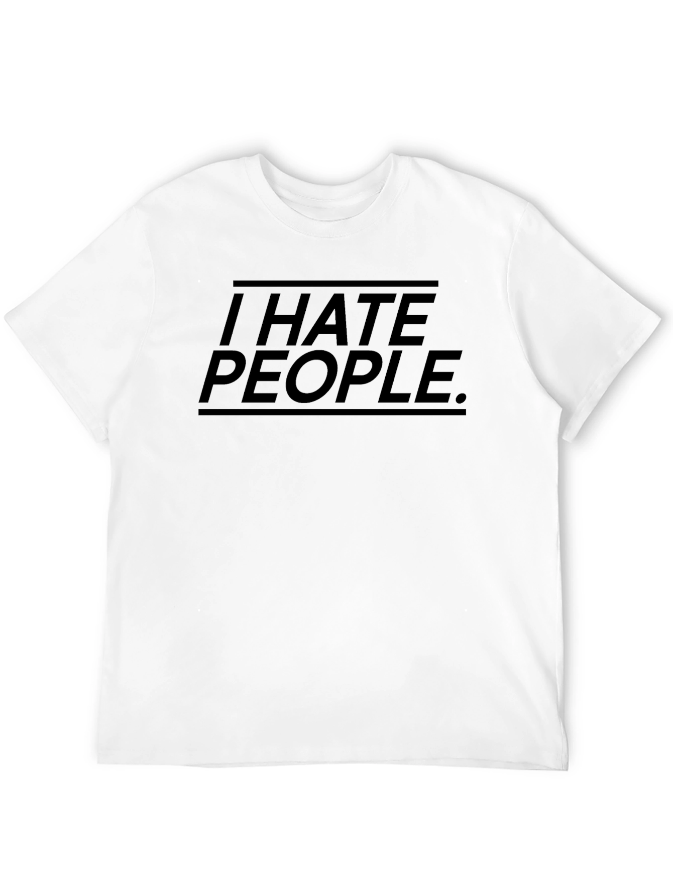 Black I Hate People Graphic Tee - Black Unisex T-Shirt view 12