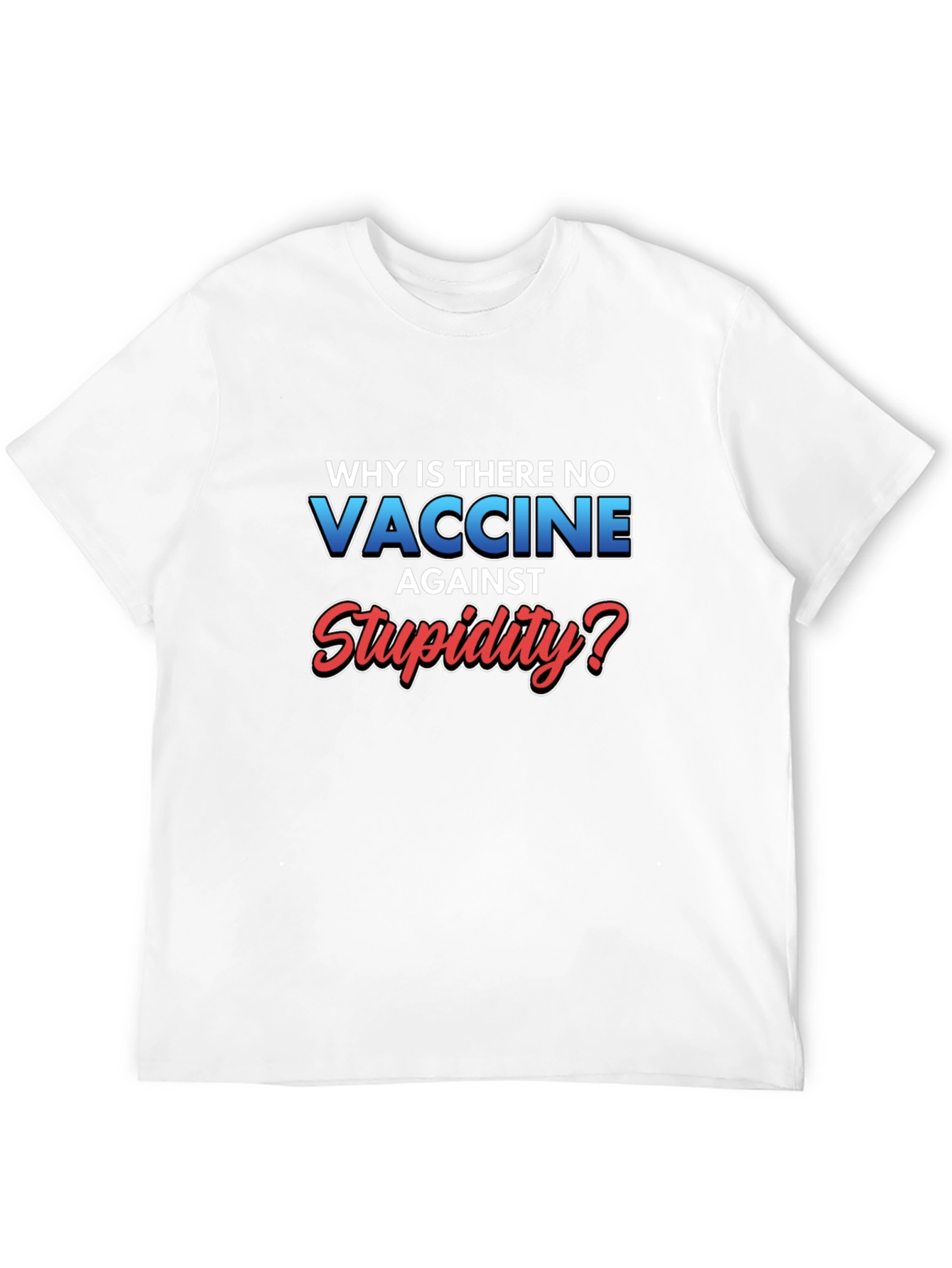 Black Vaccine Against Stupidity Graphic T-Shirt view 12