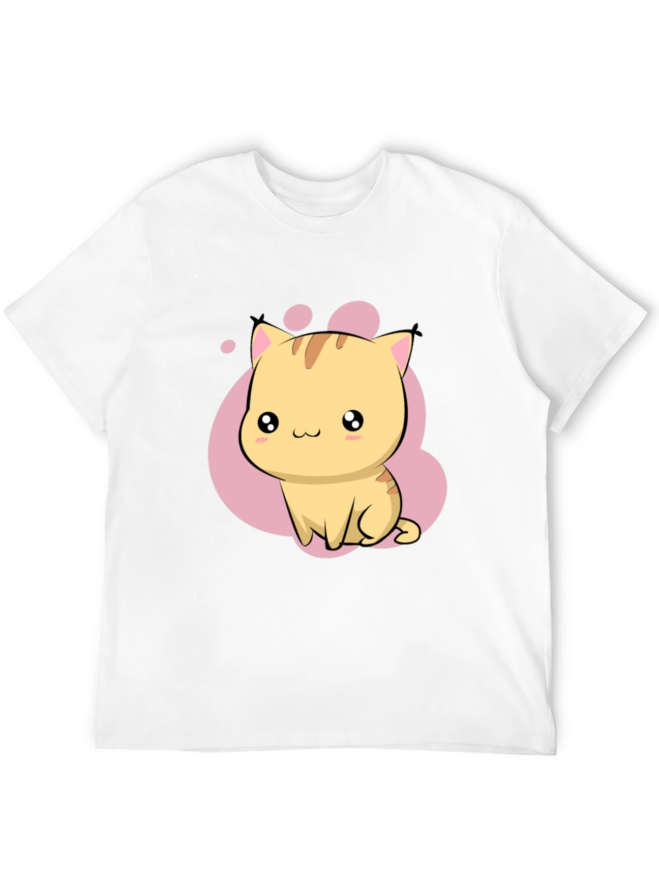 Black Cute Kawaii Cat Graphic Black T-Shirt view 12