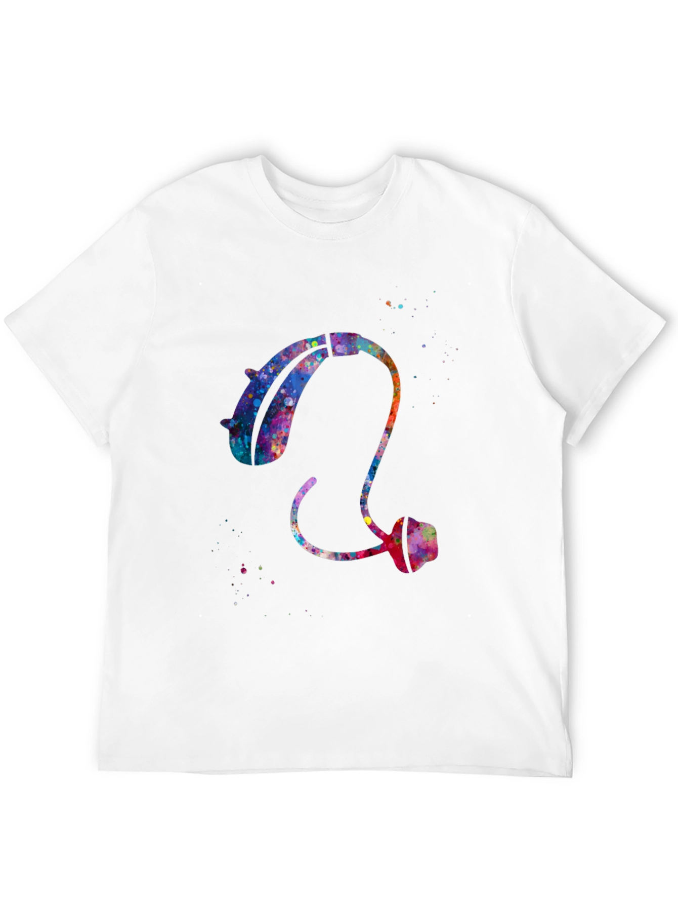 Black Watercolor Hearing Aid Tee - Black view 12