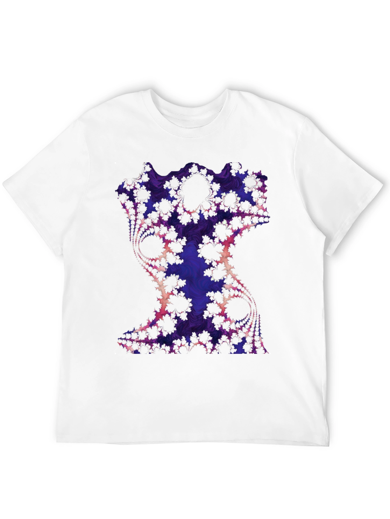 Black Fractal Art Graphic Tee - Black Cotton Blend view 12