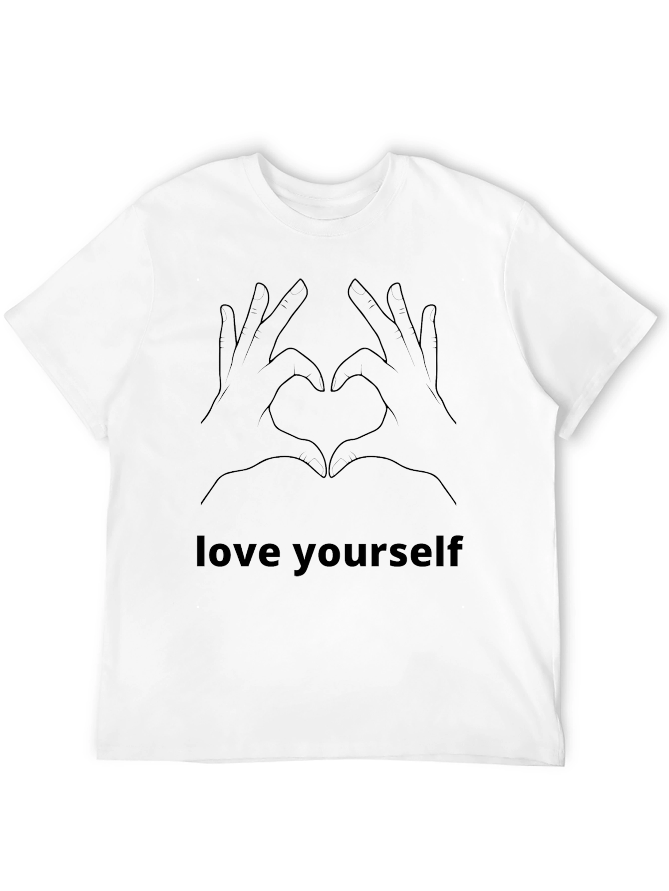 Black Love Yourself Hand Heart Graphic Tee - Black view 12