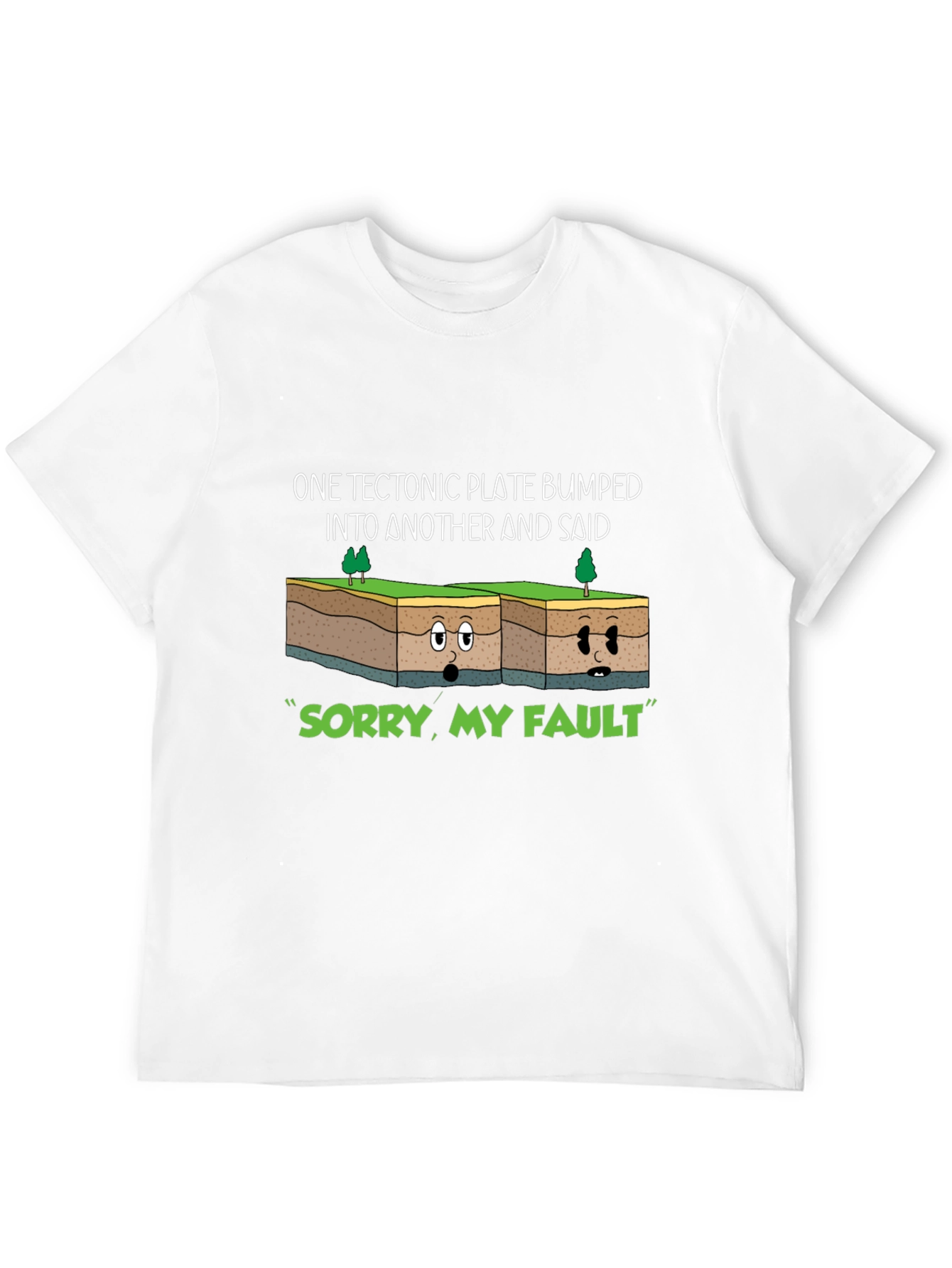 Black Tectonic Plate Fault Humor Graphic Tee view 12