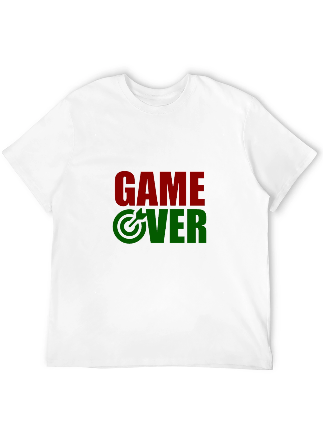 Black Game Over Graphic Print Crew Neck T-Shirt view 12