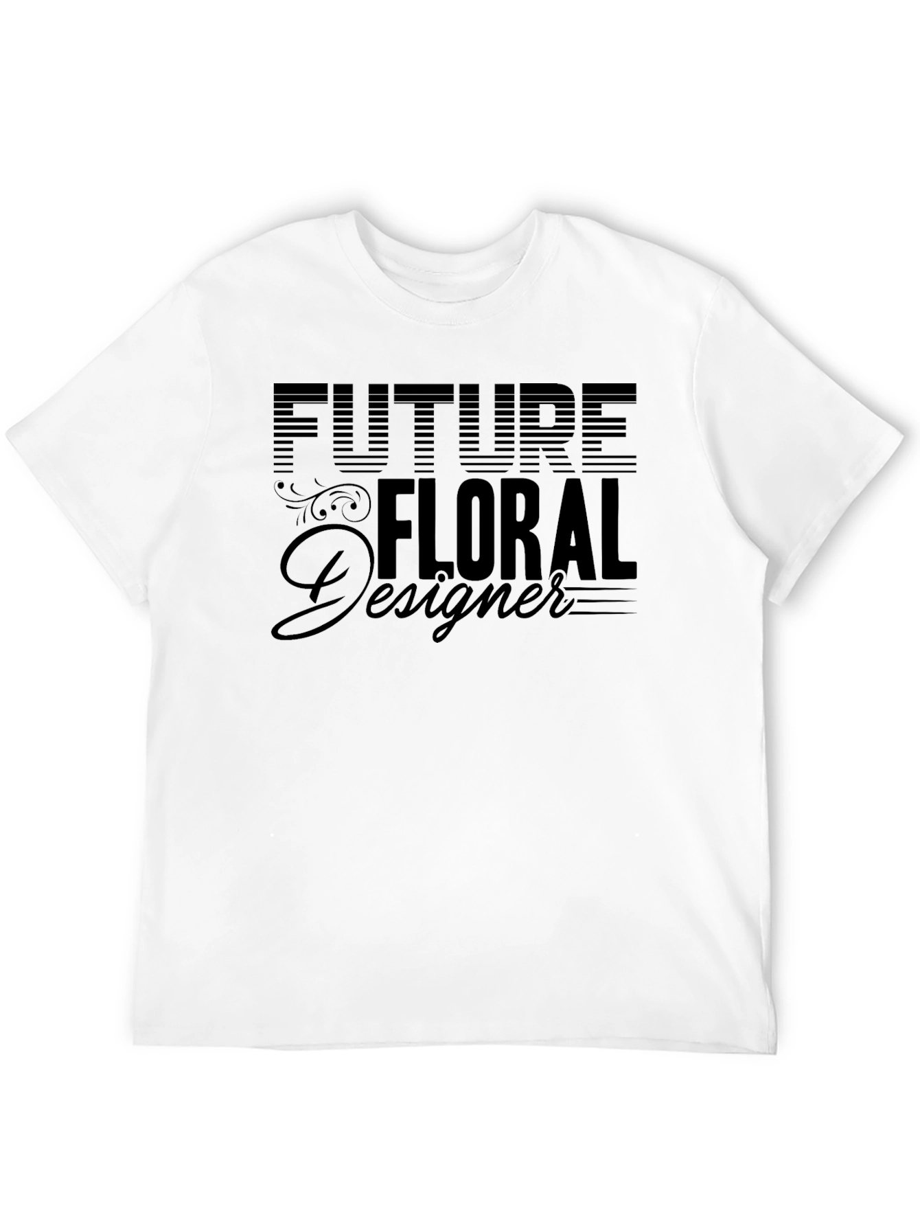 Black Future Floral Designer Black T-Shirt view 12