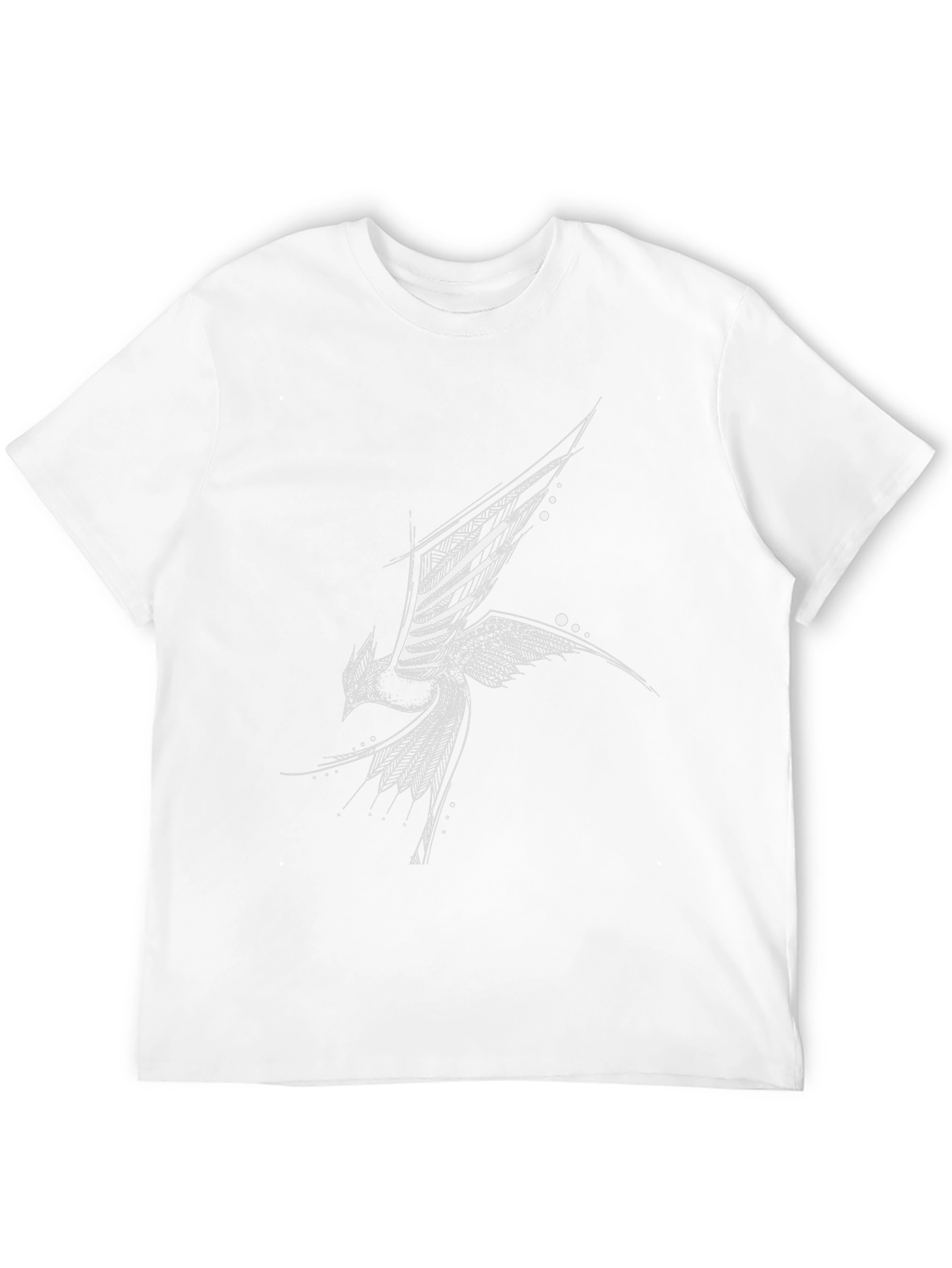 Black Abstract Bird Black T-Shirt view 12
