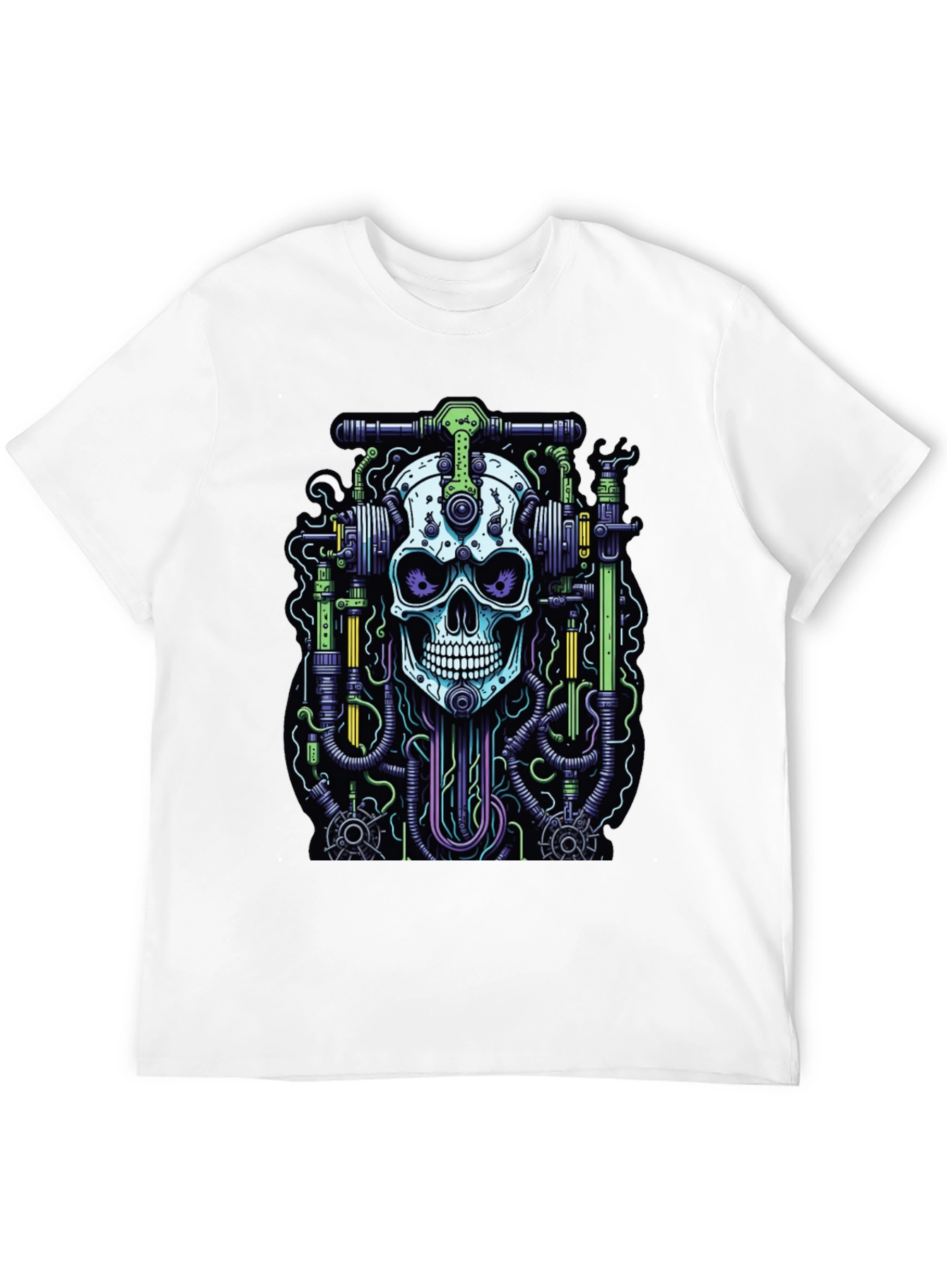 Black Skull Mechanic Graphic T-Shirt view 12