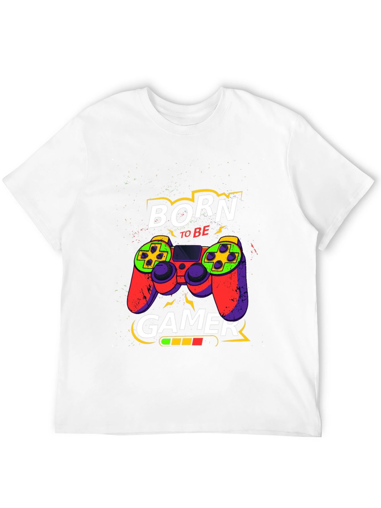 Black Born To Be Gamer Black T-Shirt view 12