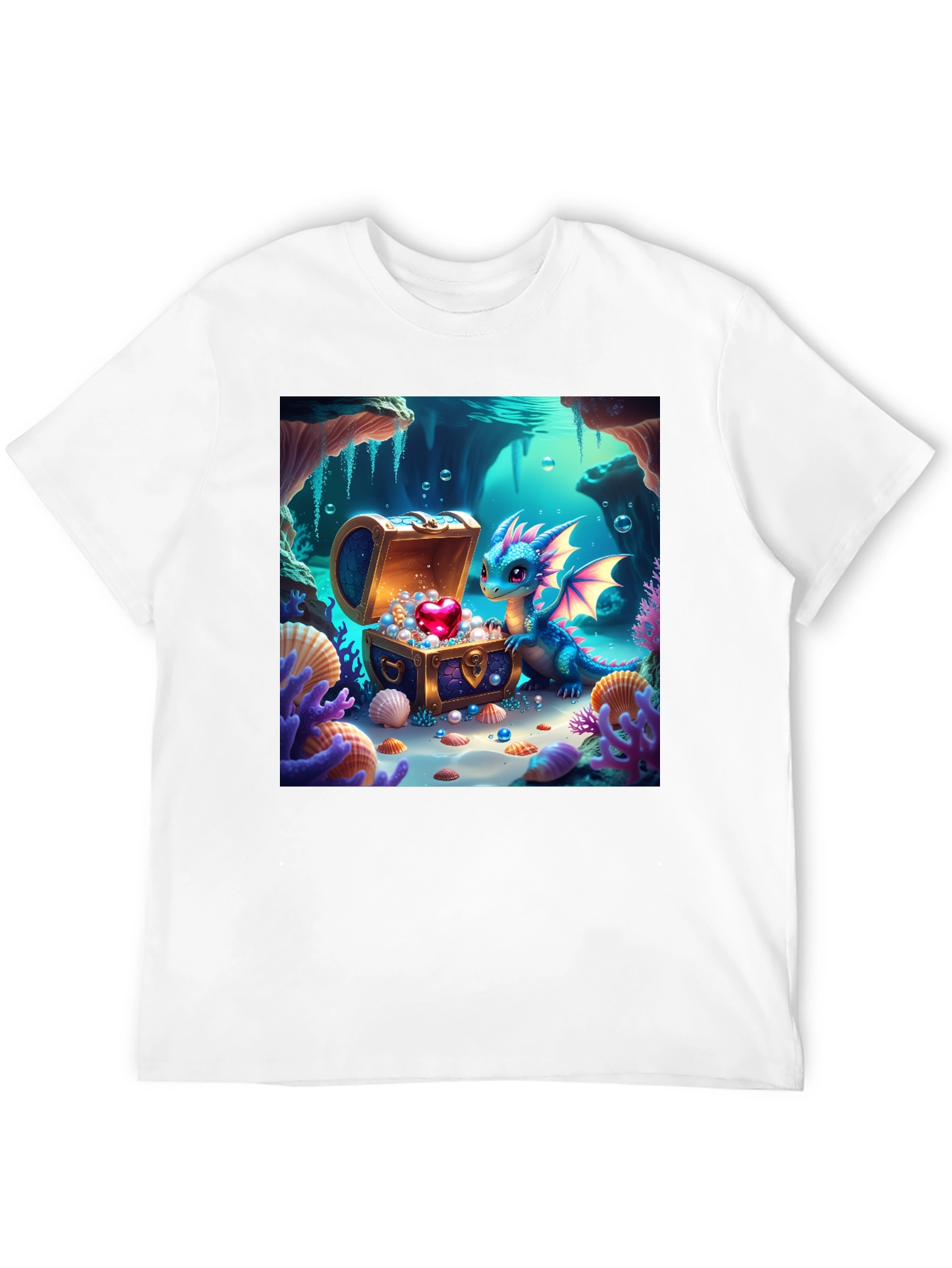 Black Dragon's Treasure T-Shirt - Fantasy Art view 12