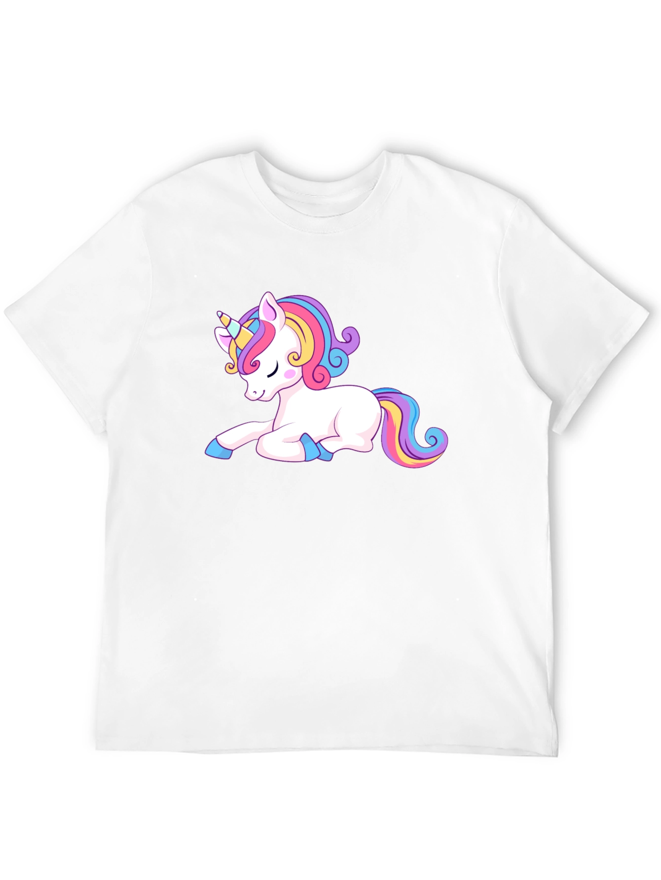 Black Cute Unicorn Graphic Tee - Black Casual Shirt view 12