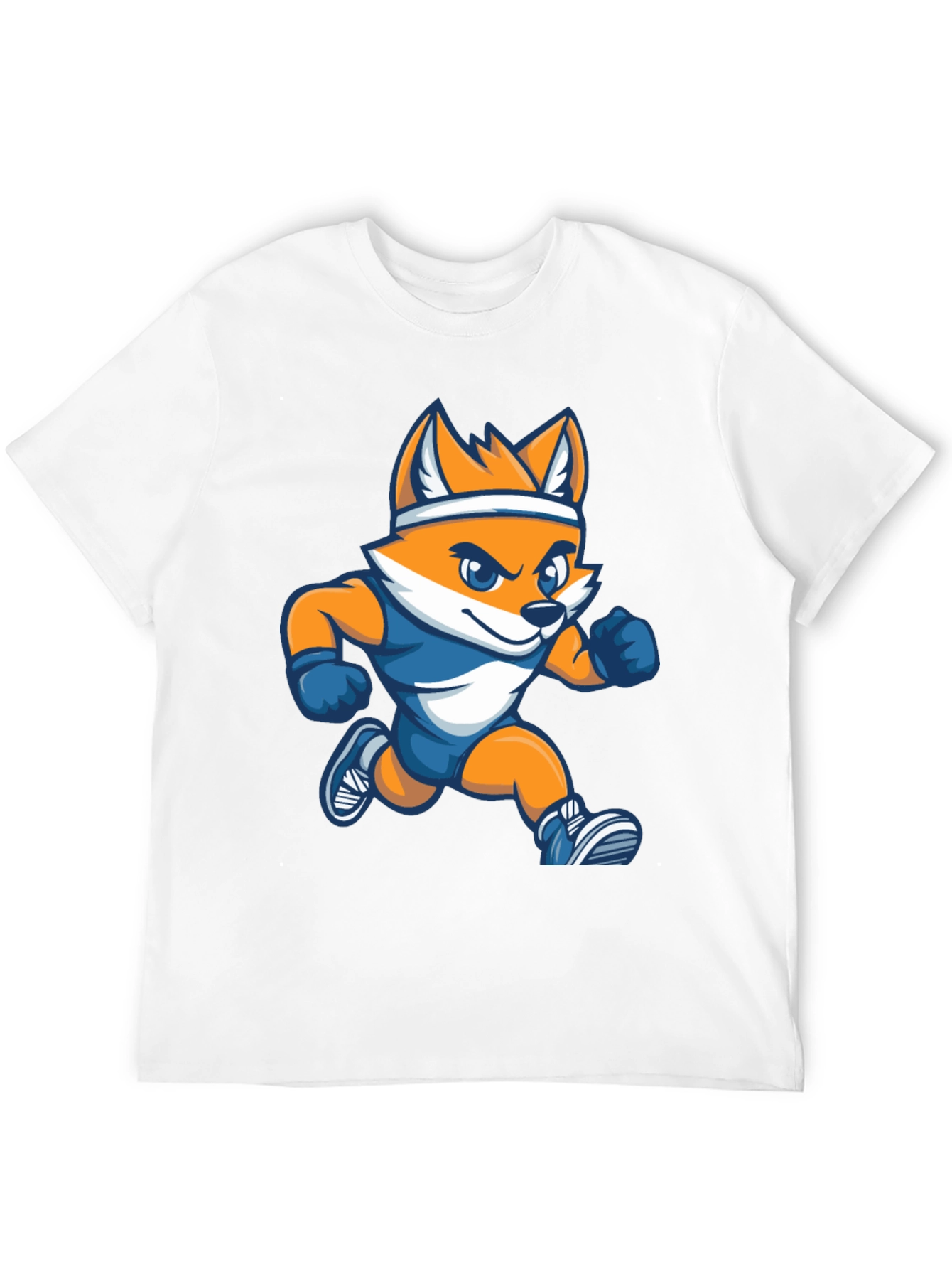 Black Running Fox Cartoon Black Tee view 12