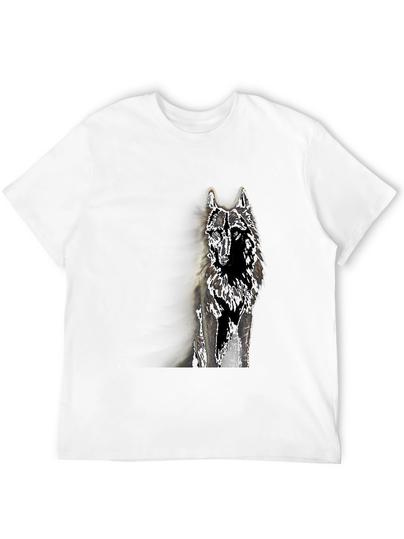 Black Wolf Graphic Tee - Black Cotton Blend T-Shirt view 12