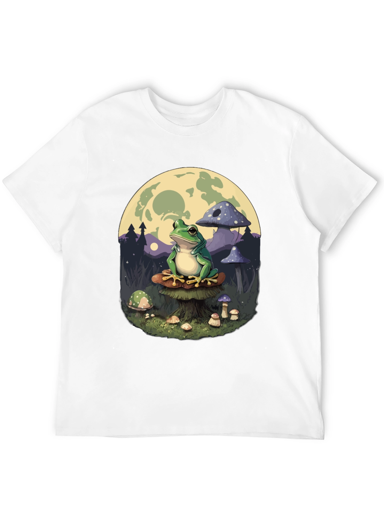 Black Frog on Mushroom T-Shirt - Whimsical Design view 12