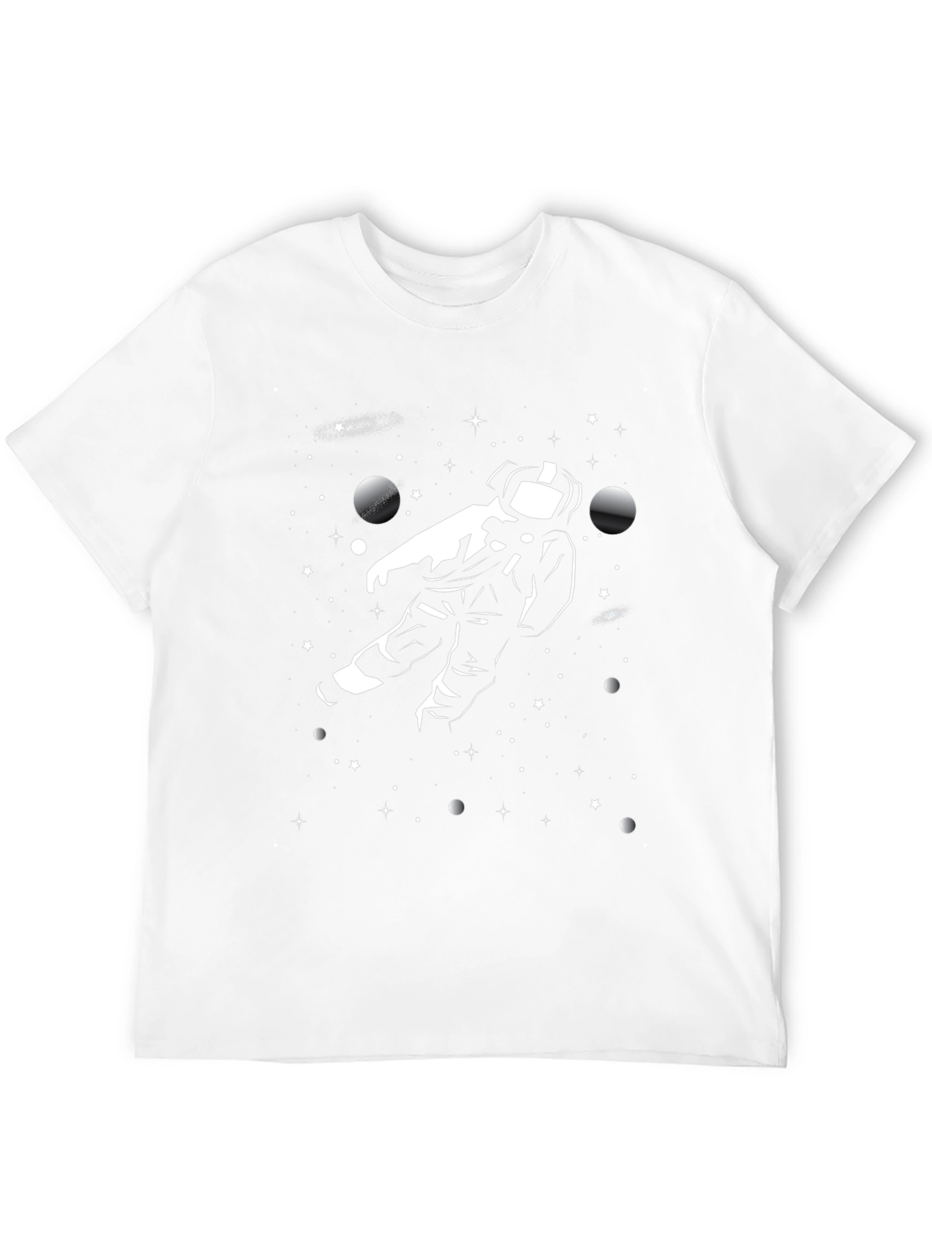 Black Astronaut in Space Graphic Tee - Black Cotton T-Shirt view 12