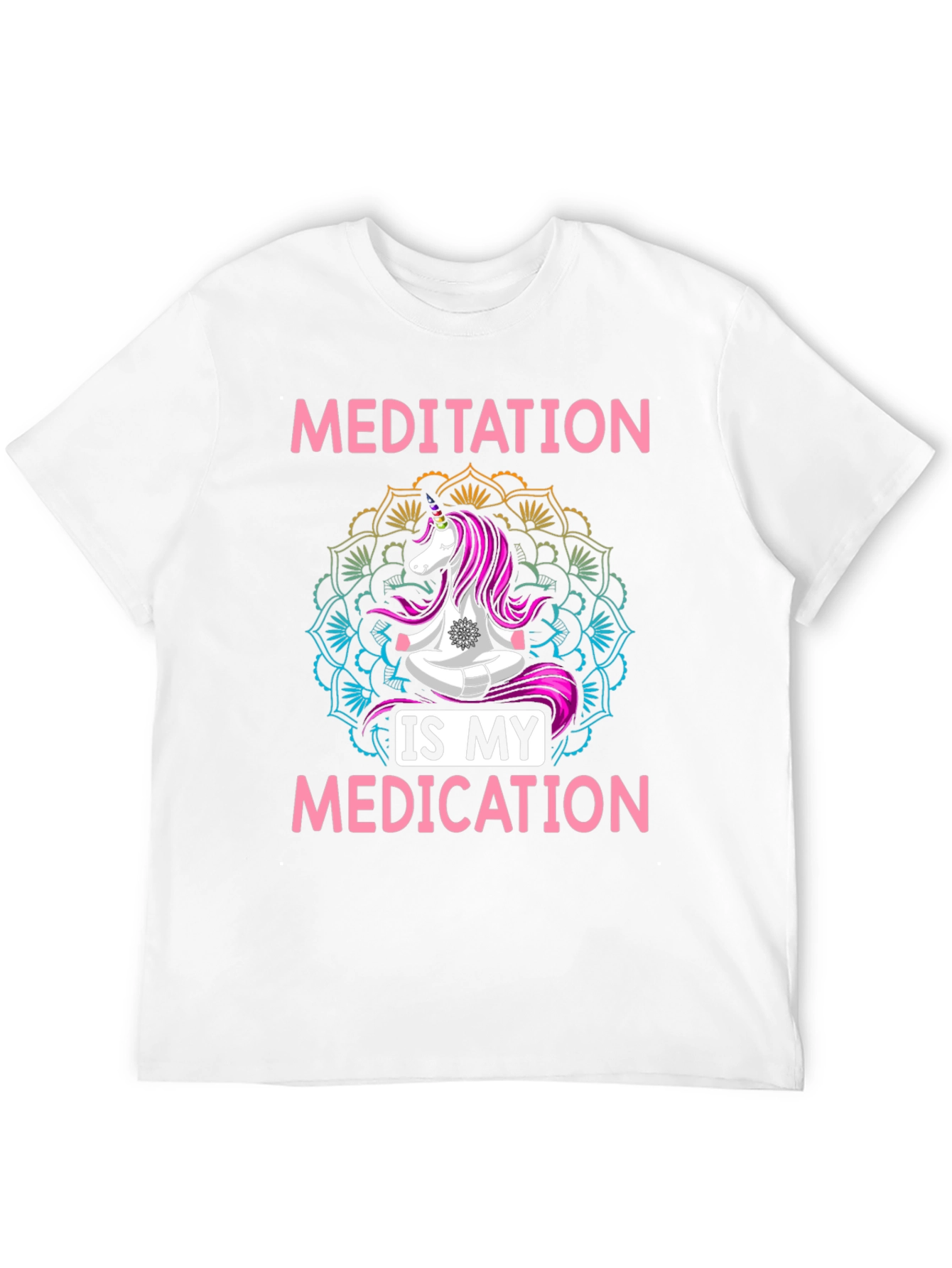 Black Meditation is My Medication Unicorn T-Shirt view 12