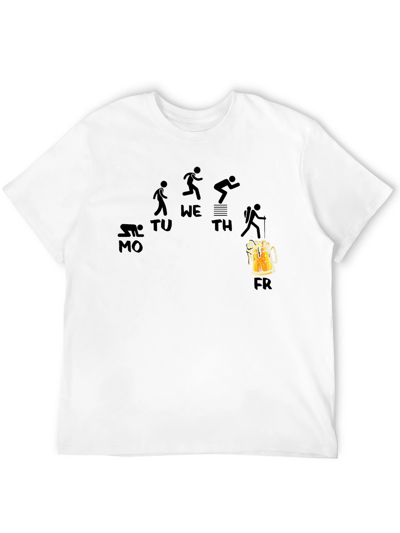 Black Funny Weekday Workout Beer Friday Black T-Shirt view 12