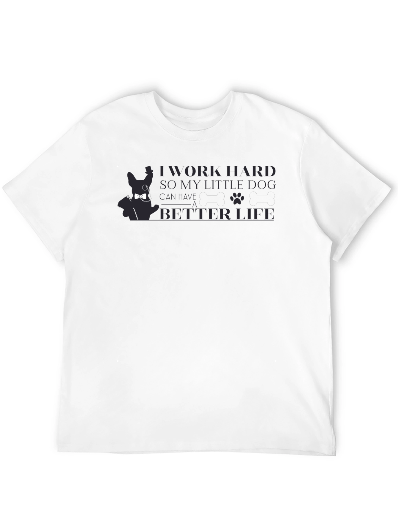 Black Work Hard for Dog Tee - Stylish Pet Lover's T-Shirt view 12