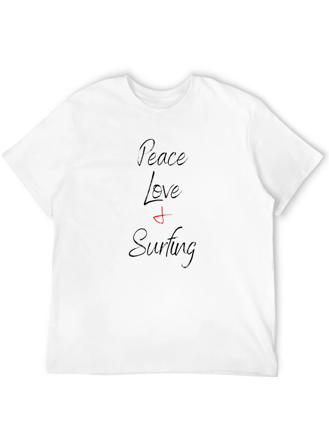 Black Peace Love Surfing Black T-Shirt view 12