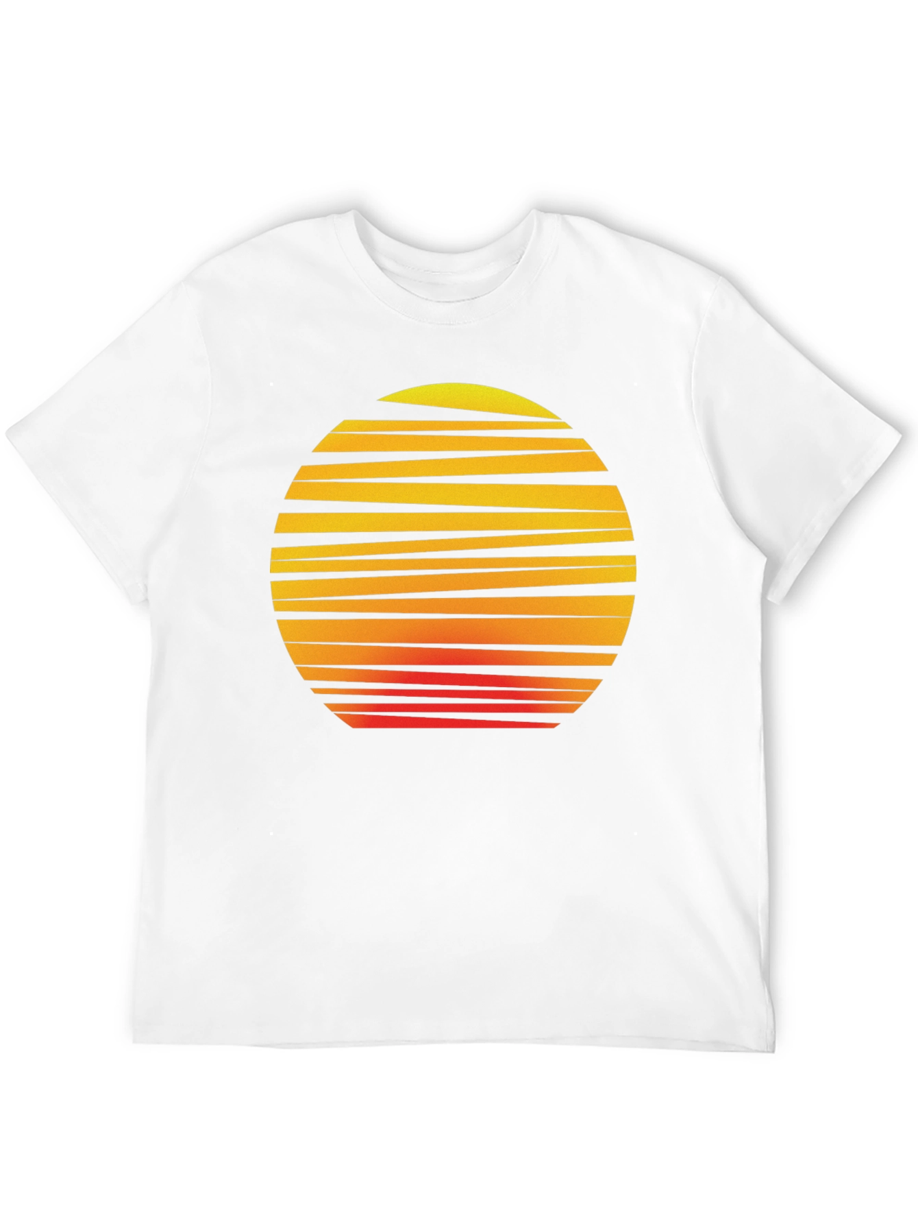 Black Retro Sunset Graphic Tee - Black Cotton T-Shirt view 12