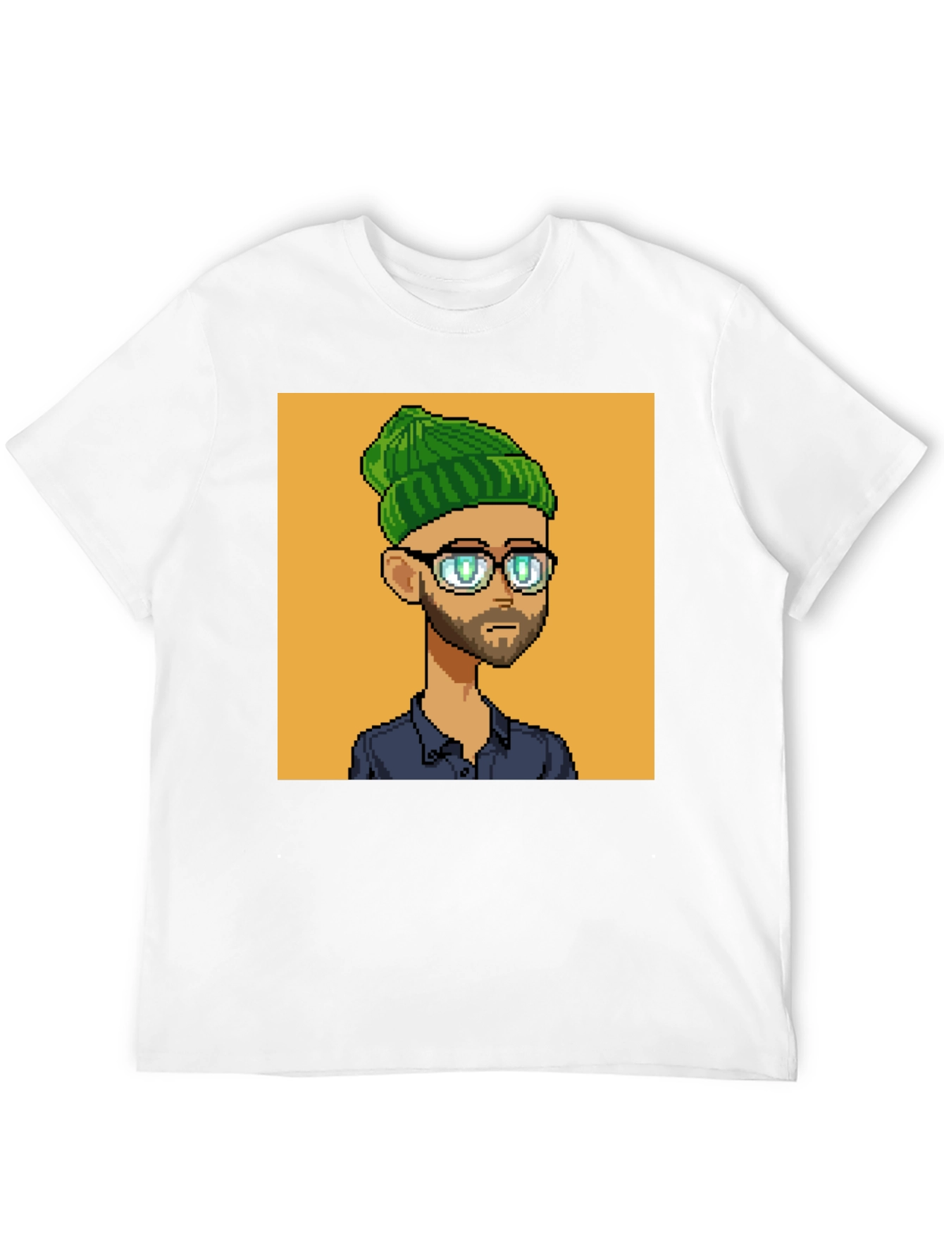 Black Pixel Art Portrait Black T-Shirt view 12