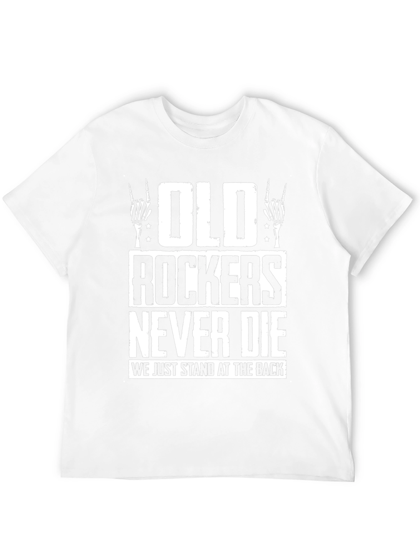 Black Old Rockers Never Die Graphic T-Shirt view 12