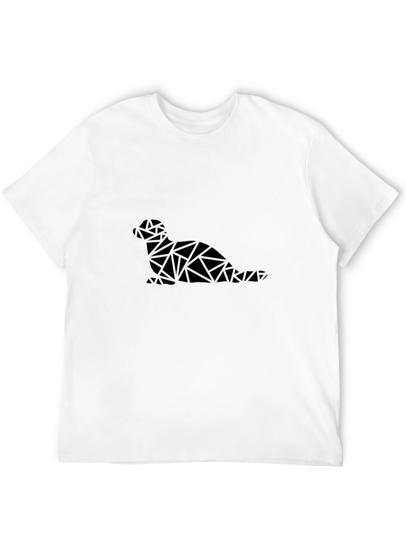 Black Geometric Seal Graphic Black T-Shirt view 12