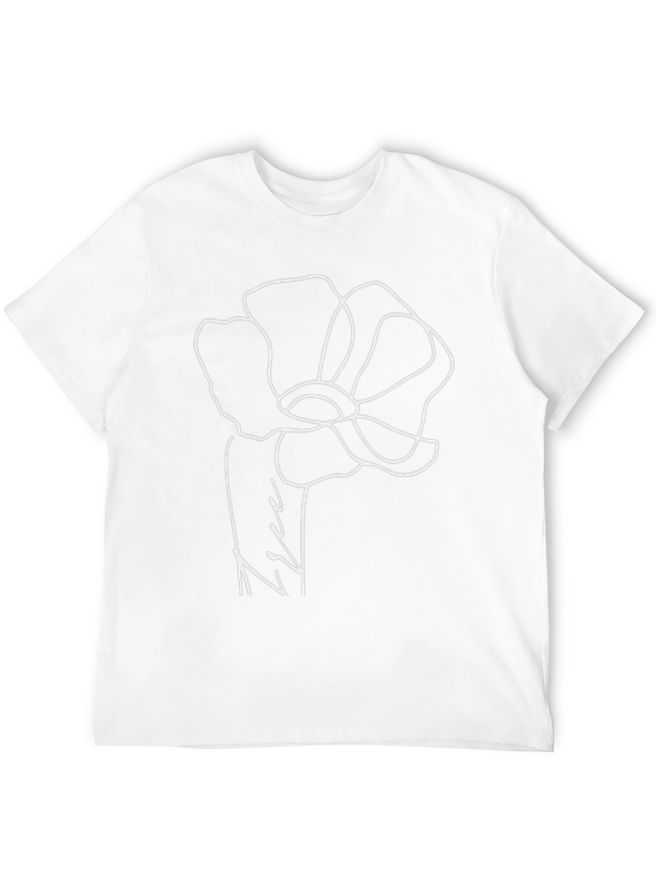 Black Minimalist Flower Graphic Black T-Shirt view 12