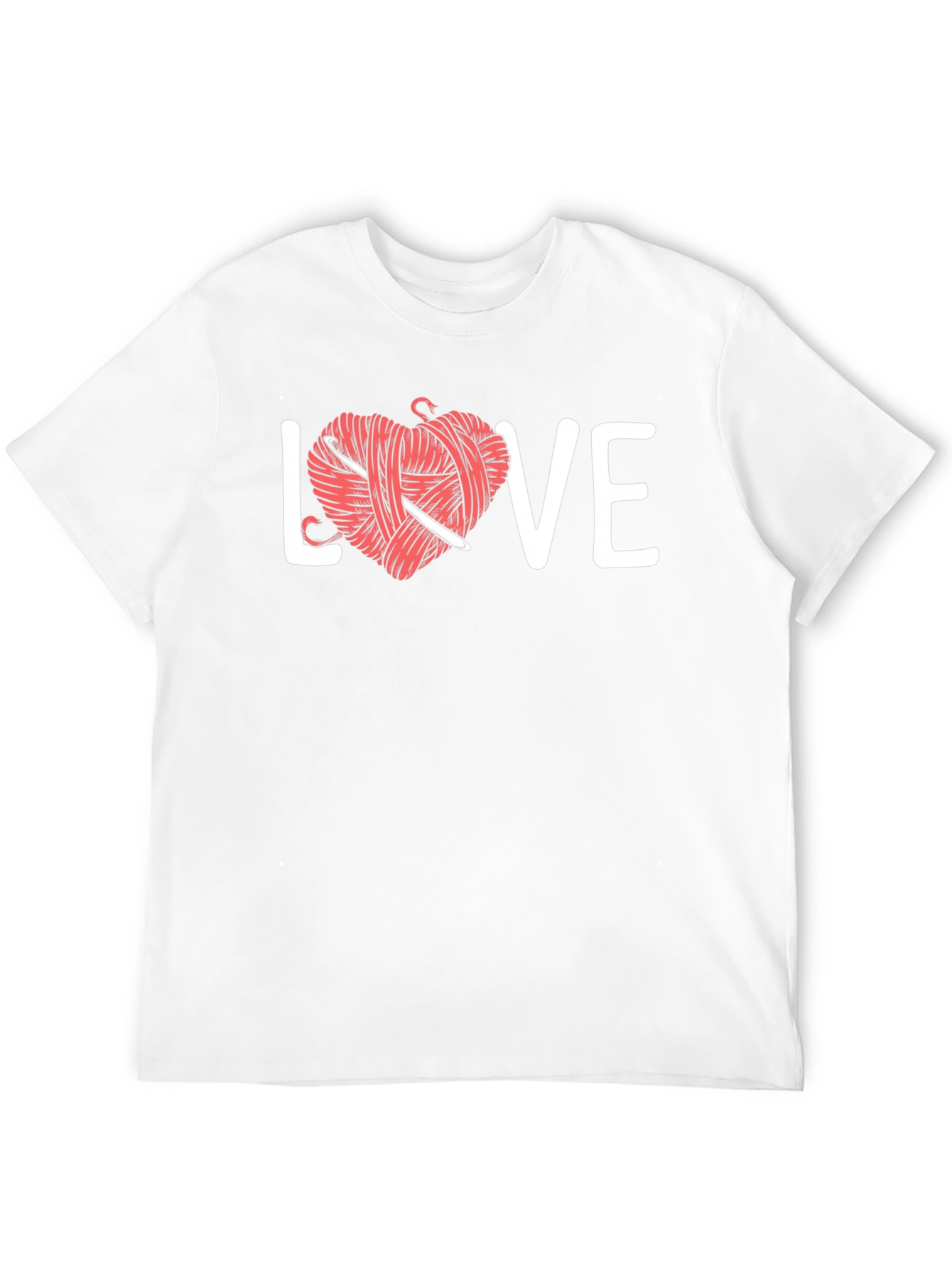 Black Crochet Love T-Shirt - Yarn Heart Graphic Tee view 12