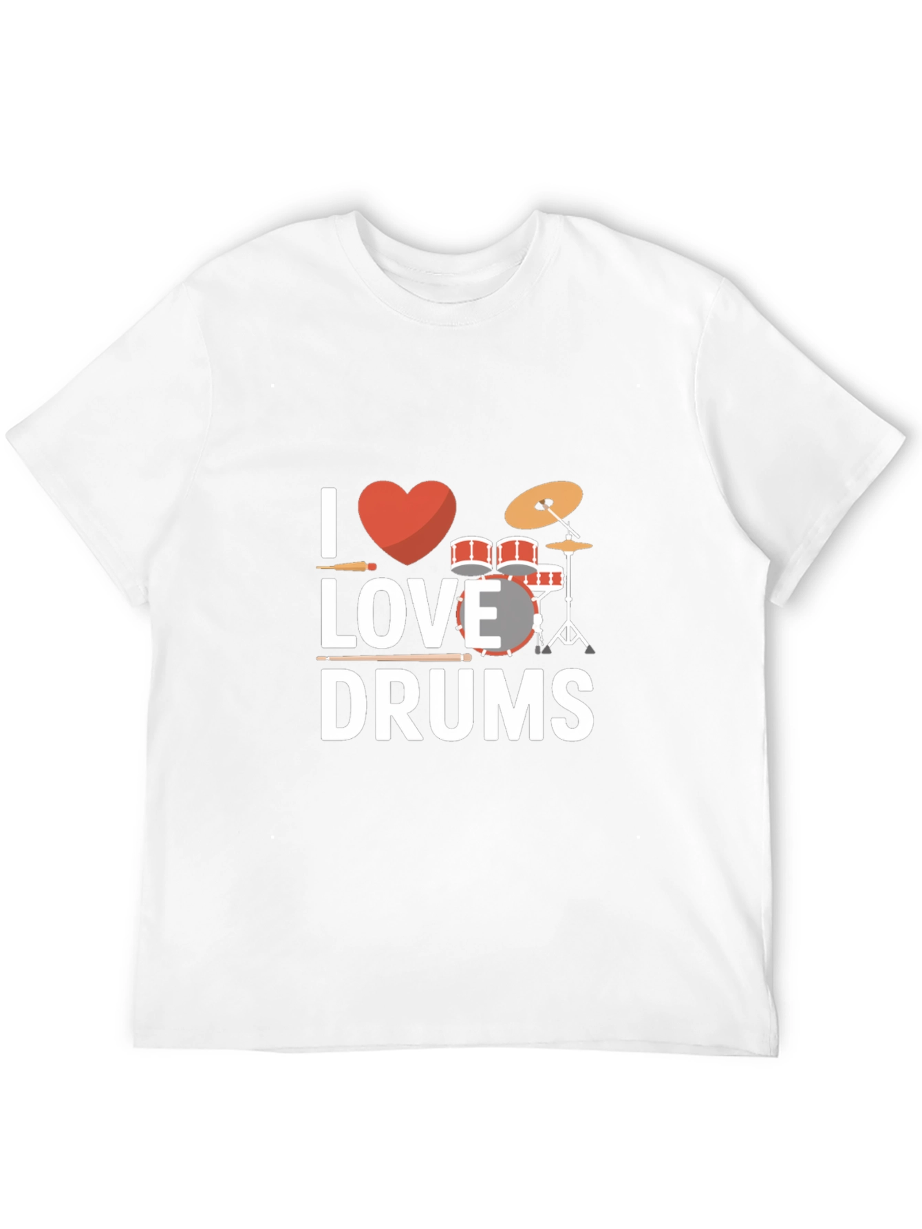 Black I Love Drums T-Shirt - Musician Tee view 12