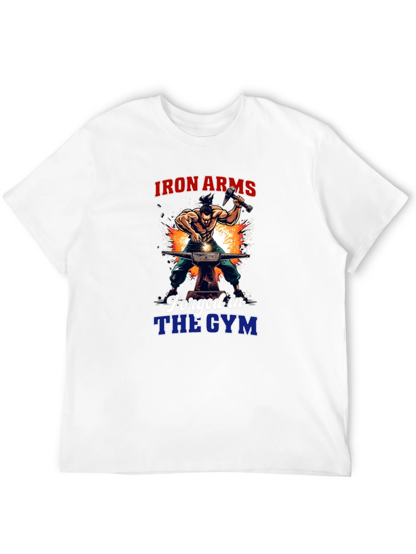 Black Iron Arms Forged in the Gym Black T-Shirt view 12