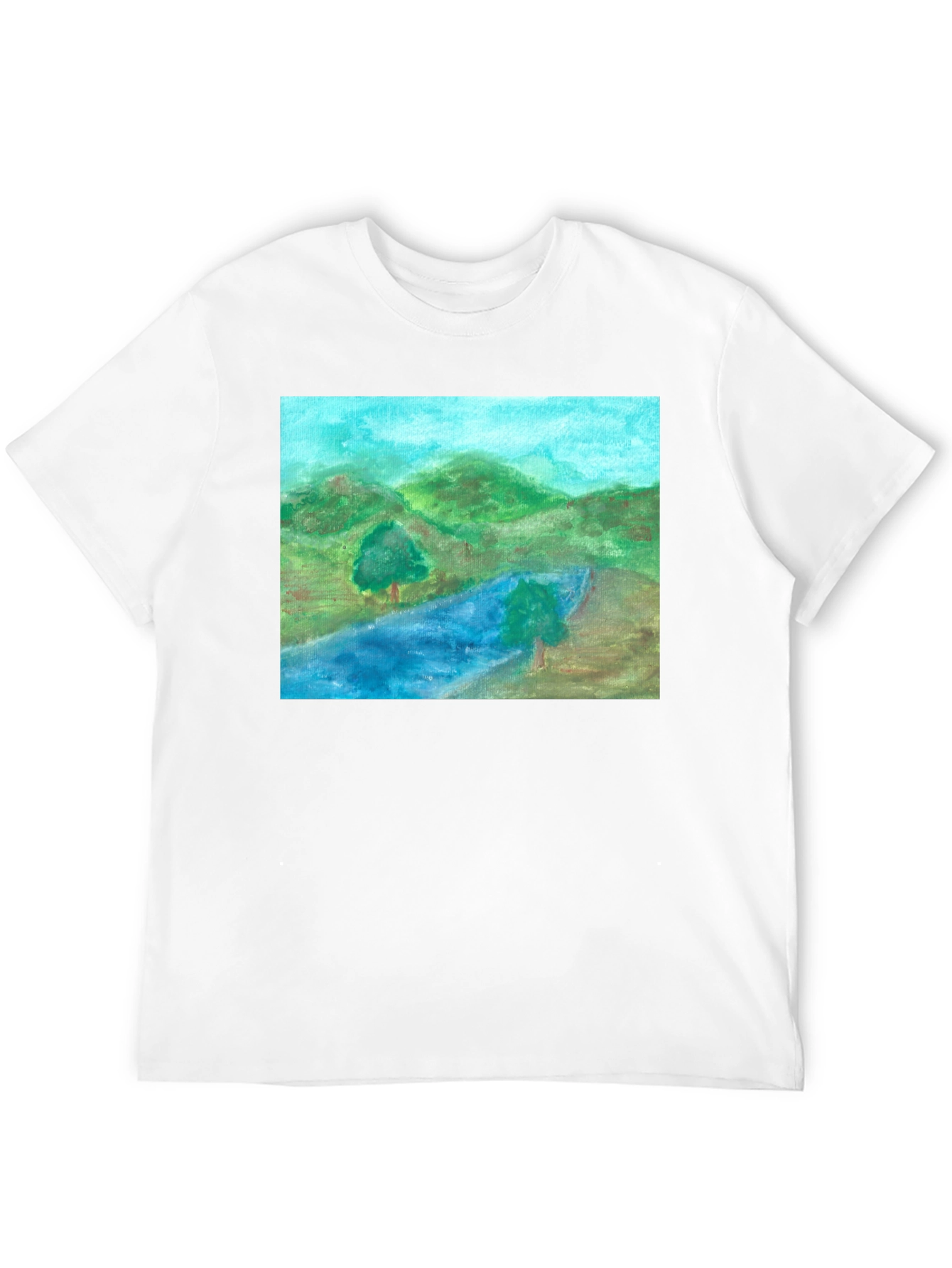 Black Scenic Landscape Black T-Shirt view 12