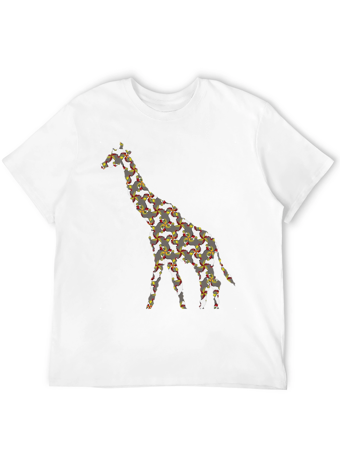 Black Giraffe Chicken T-Shirt - Quirky Animal Print Tee view 12