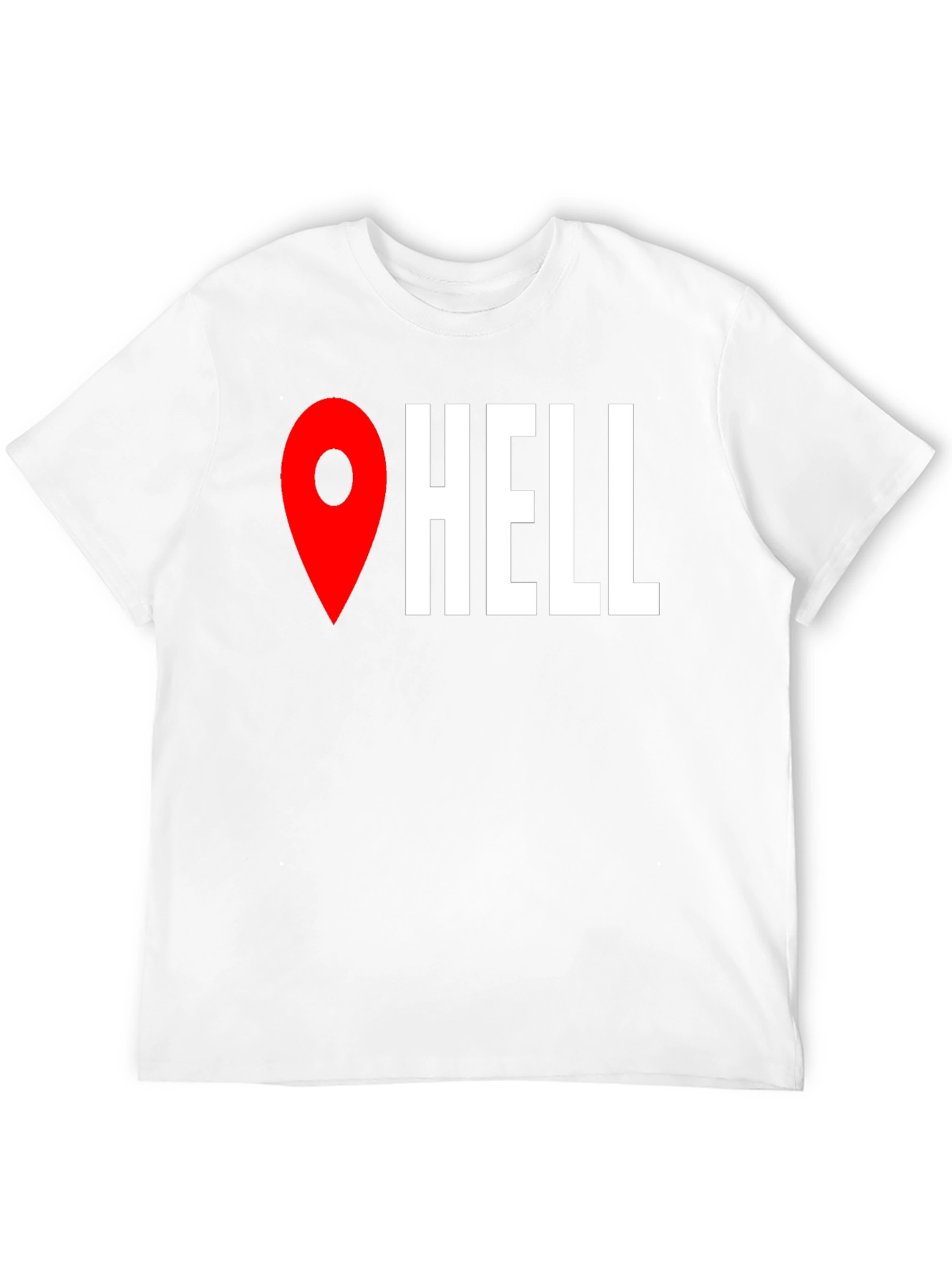 Black Funny Hell Location Pin T-Shirt view 12