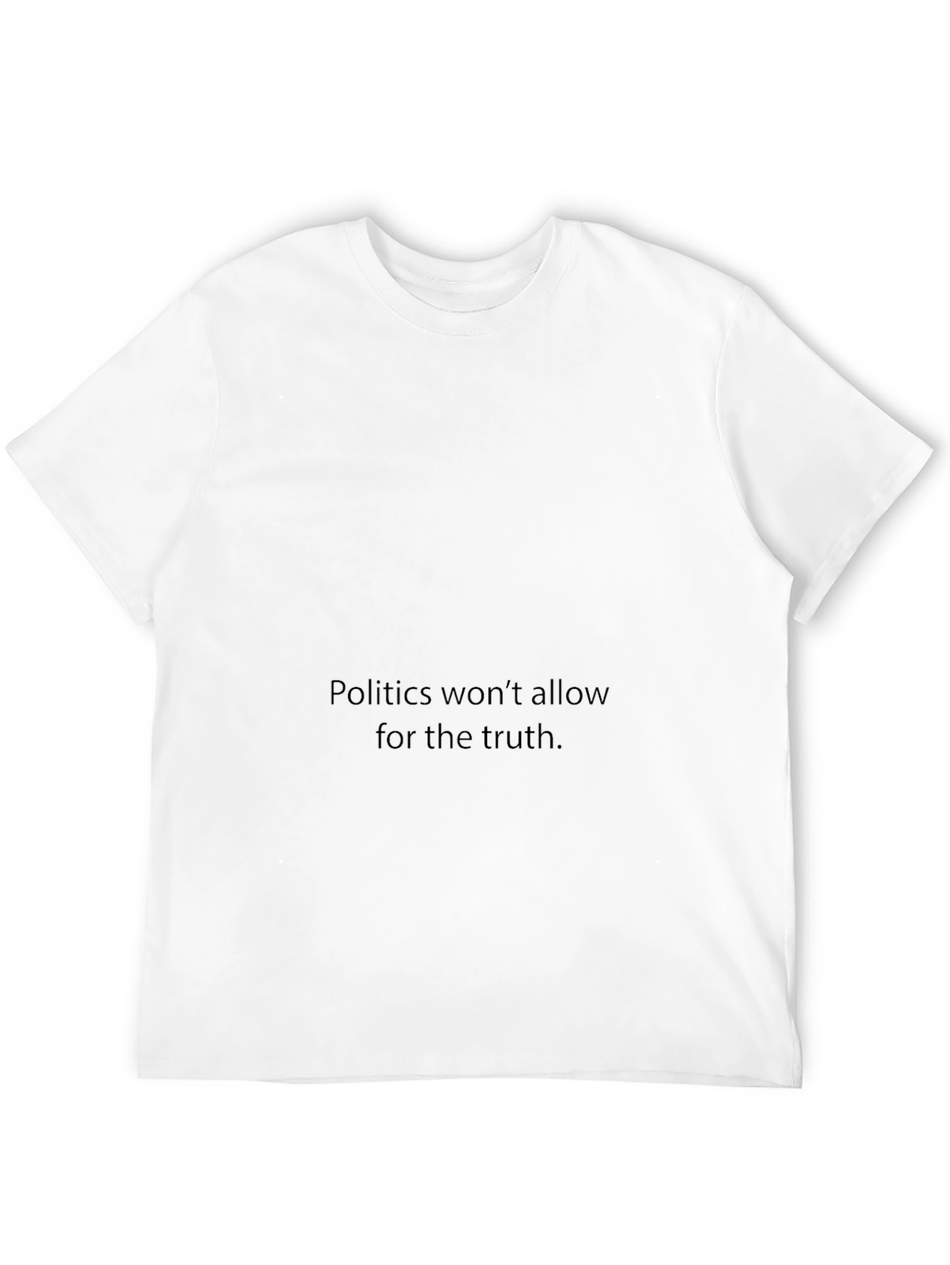 Black Men's Black Crewneck T-Shirt - "Politics Won't Allow" view 12