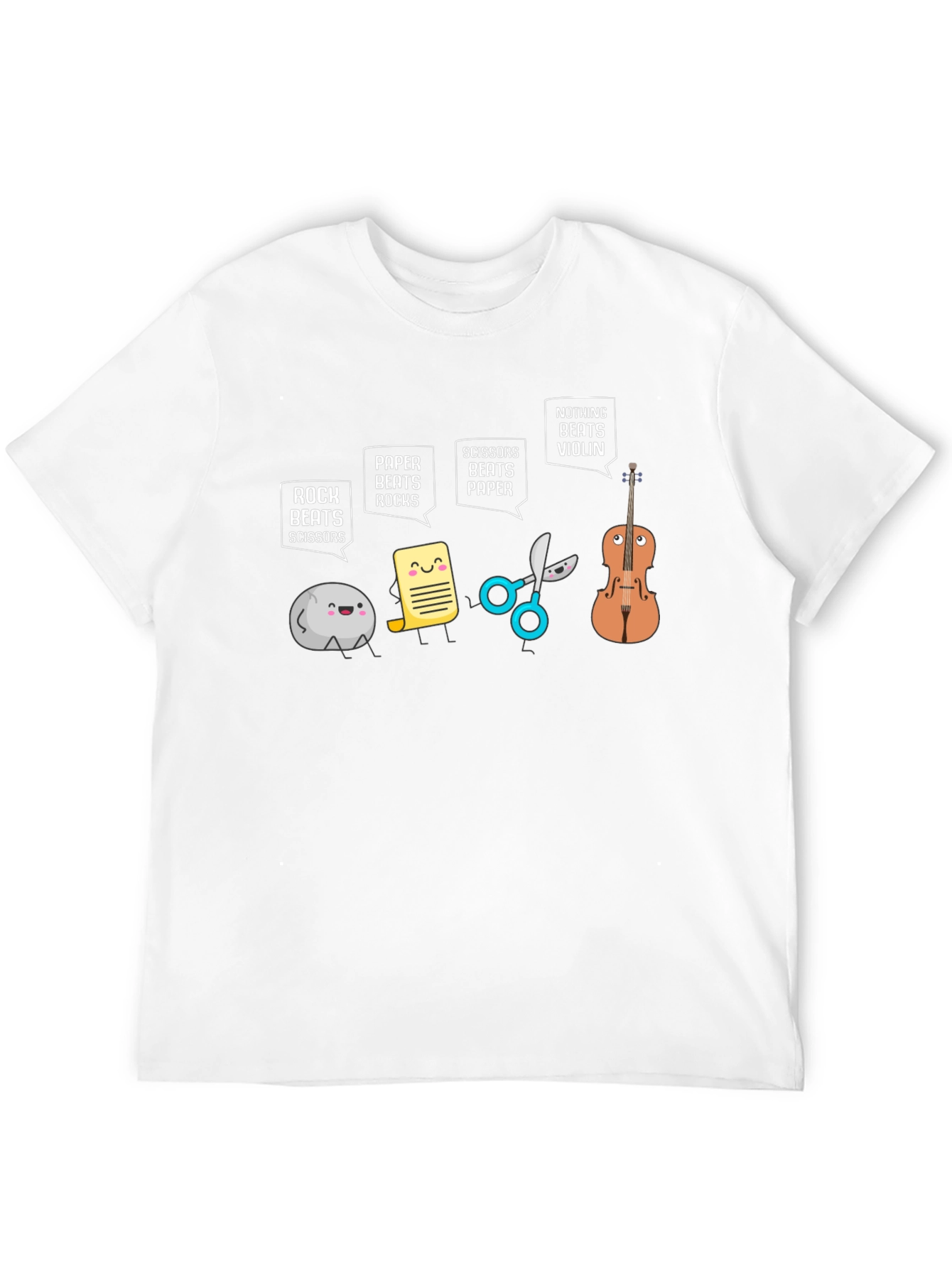 Black Rock Paper Scissors Violin T-Shirt view 12