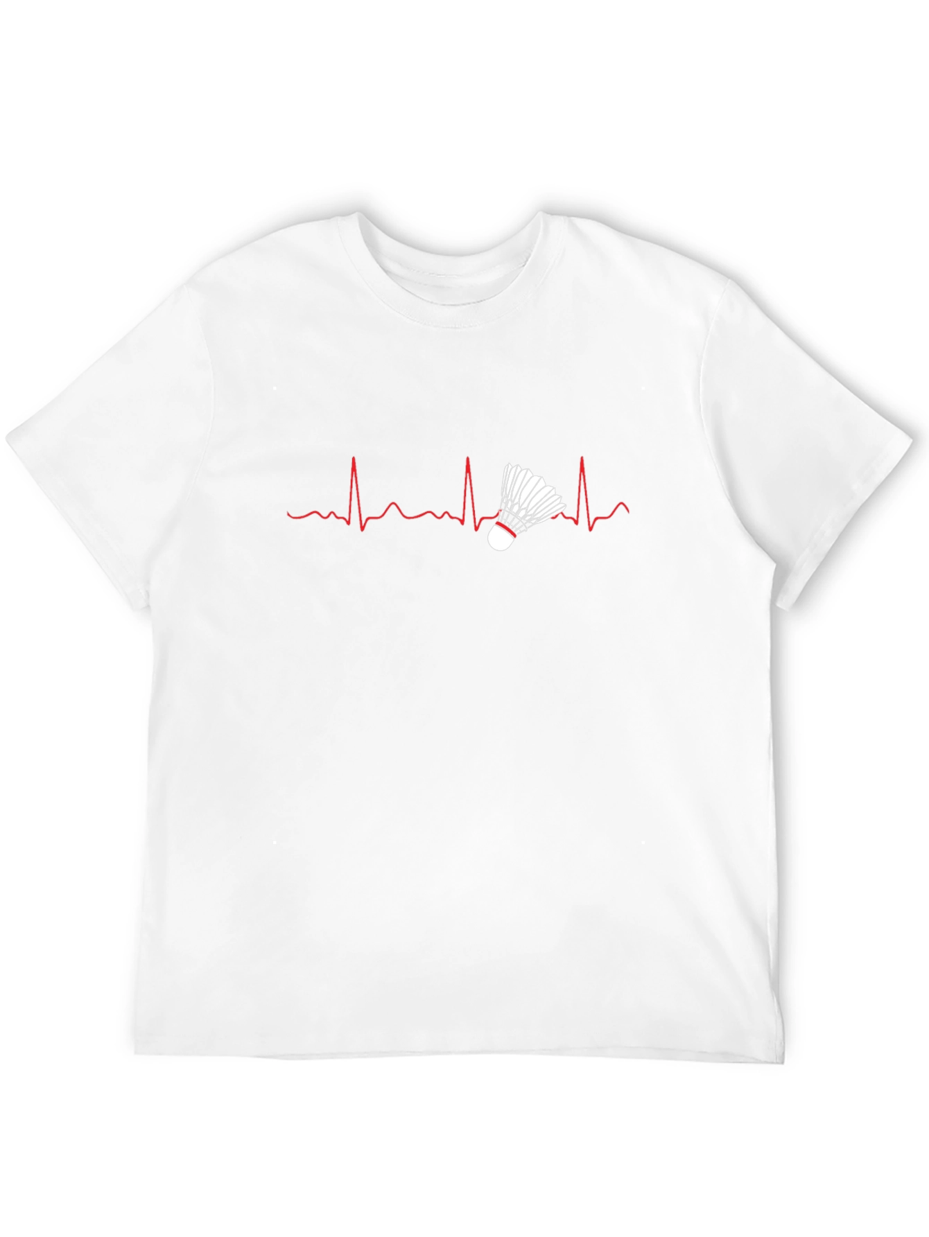 Black Badminton Heartbeat T-Shirt - Sports Tee view 12