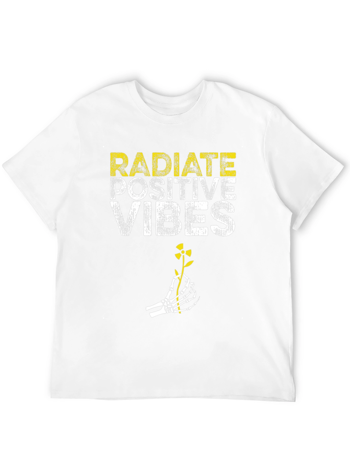 Black Radiate Positive Vibes Black Graphic T-Shirt view 12
