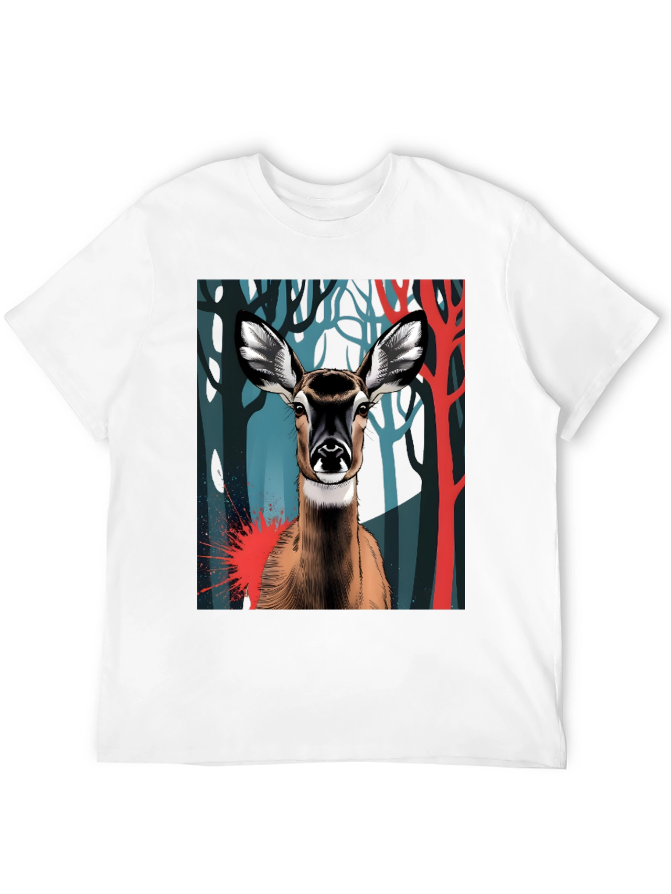 Black Deer Graphic Tee - Black Cotton Blend view 12