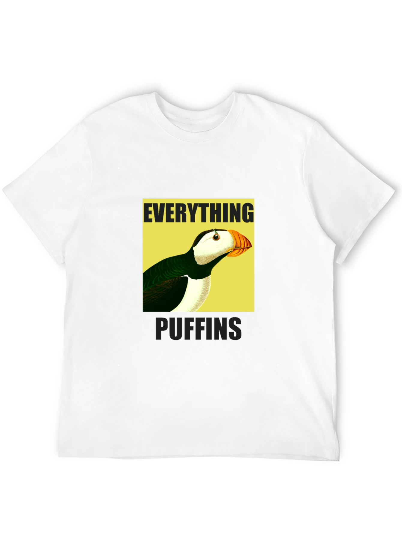 Black Everything Puffin Graphic Tee - Black Cotton T-Shirt view 12