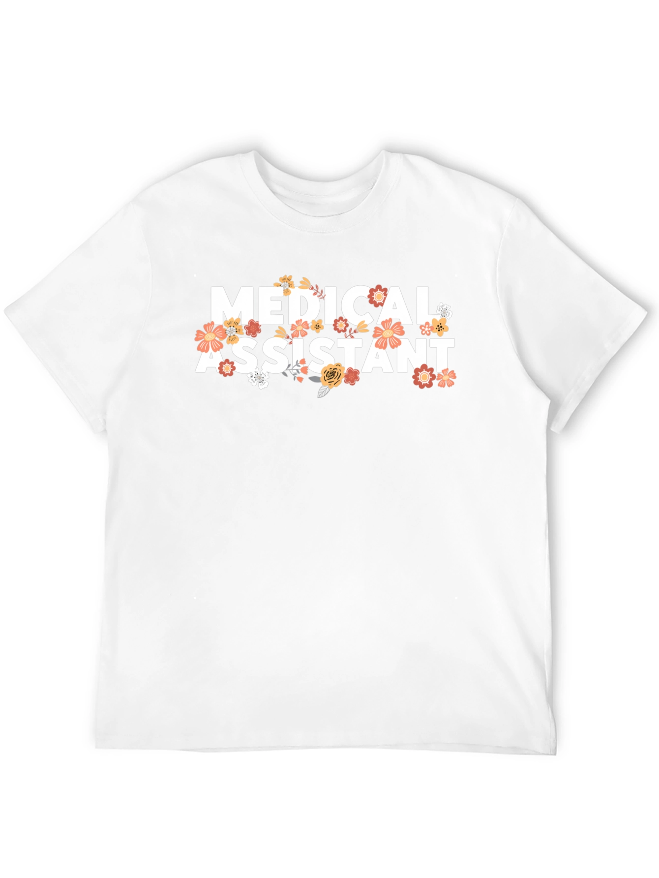 Black Medical Assistant Floral T-Shirt view 12