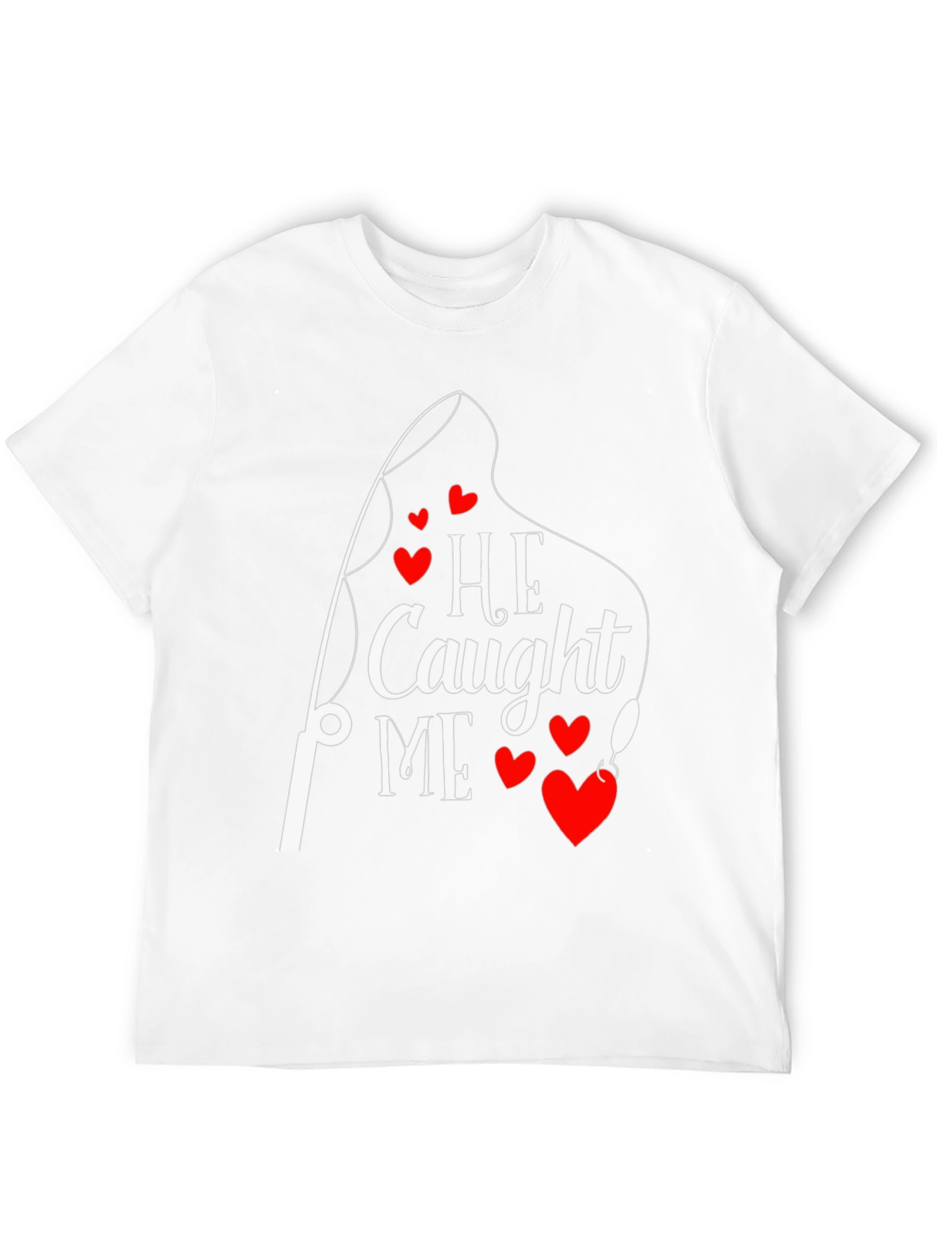 Black He Caught Me Fishing T-Shirt Valentine's Day Gift view 12