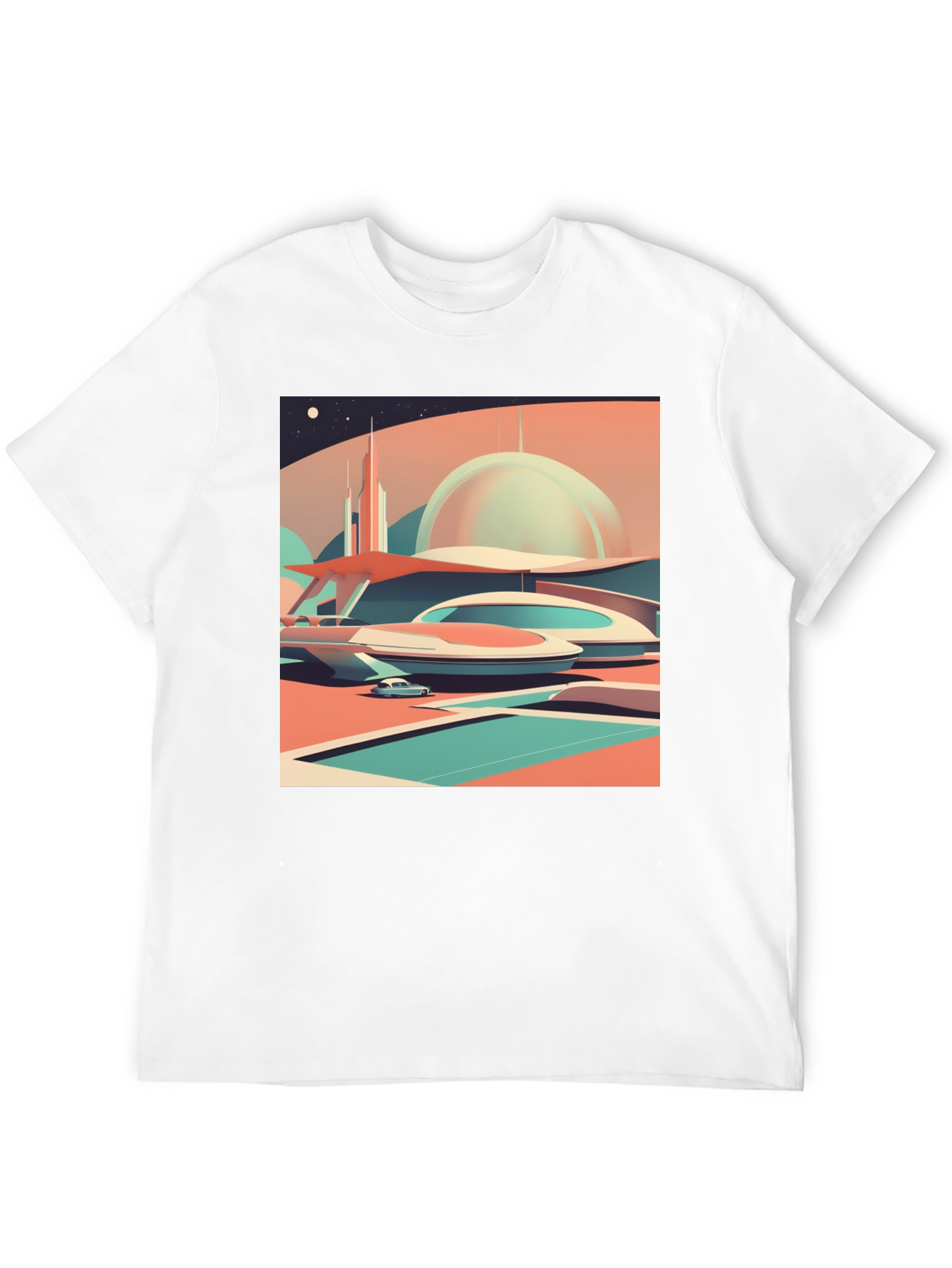 Black Retro Futuristic Graphic Tee view 12