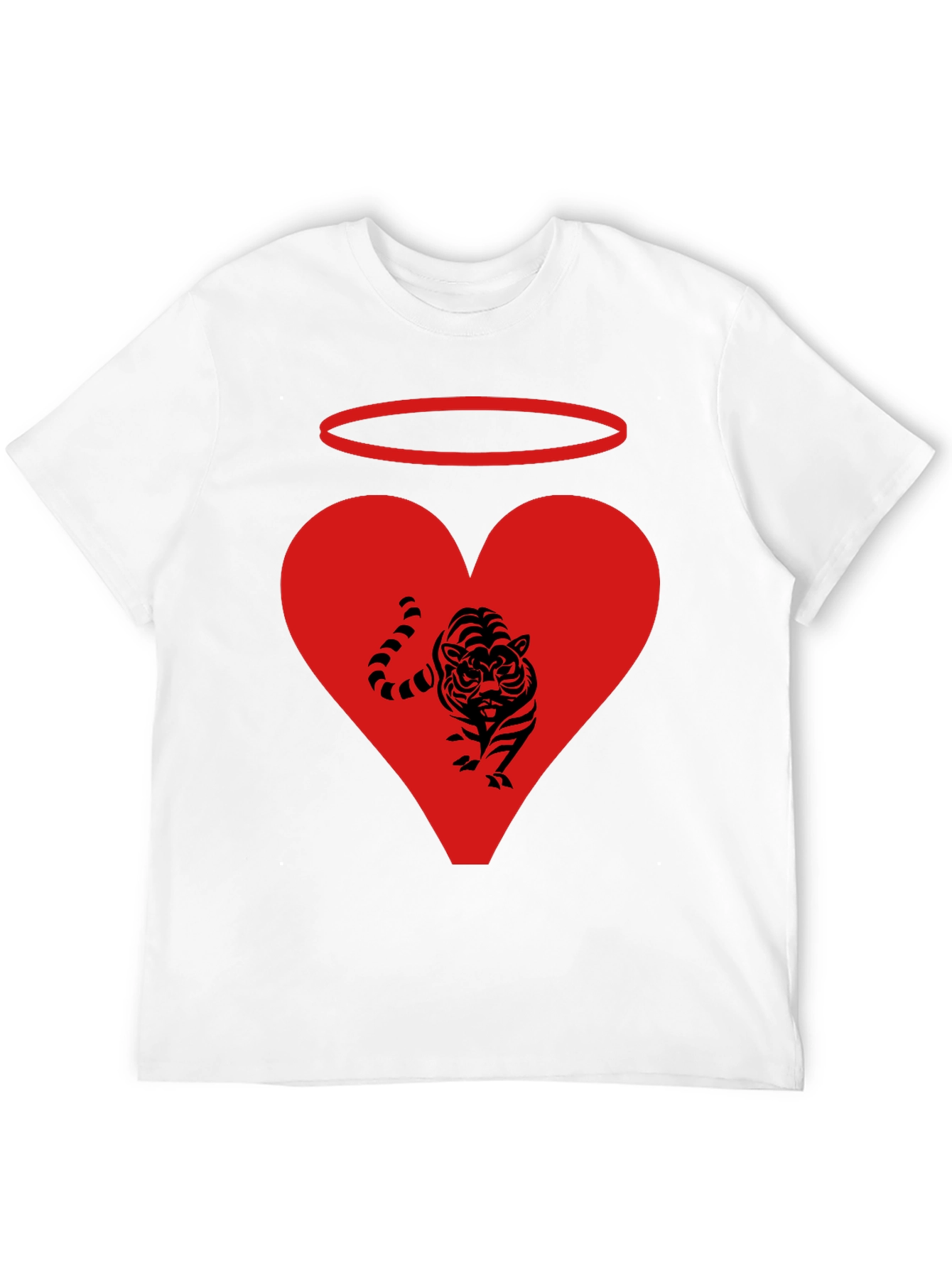 Black Angel Tiger Heart Graphic Tee - Black view 12