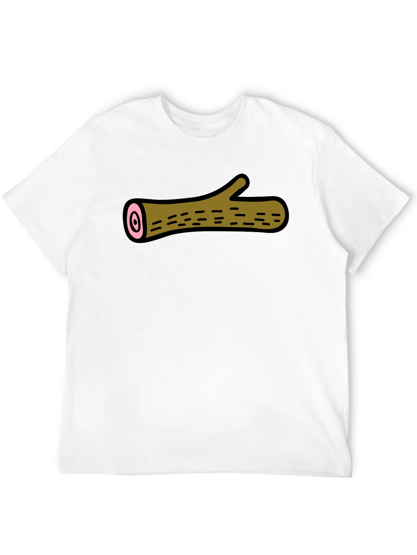 Black Funny Log Graphic Tee - Black Cotton T-Shirt view 12