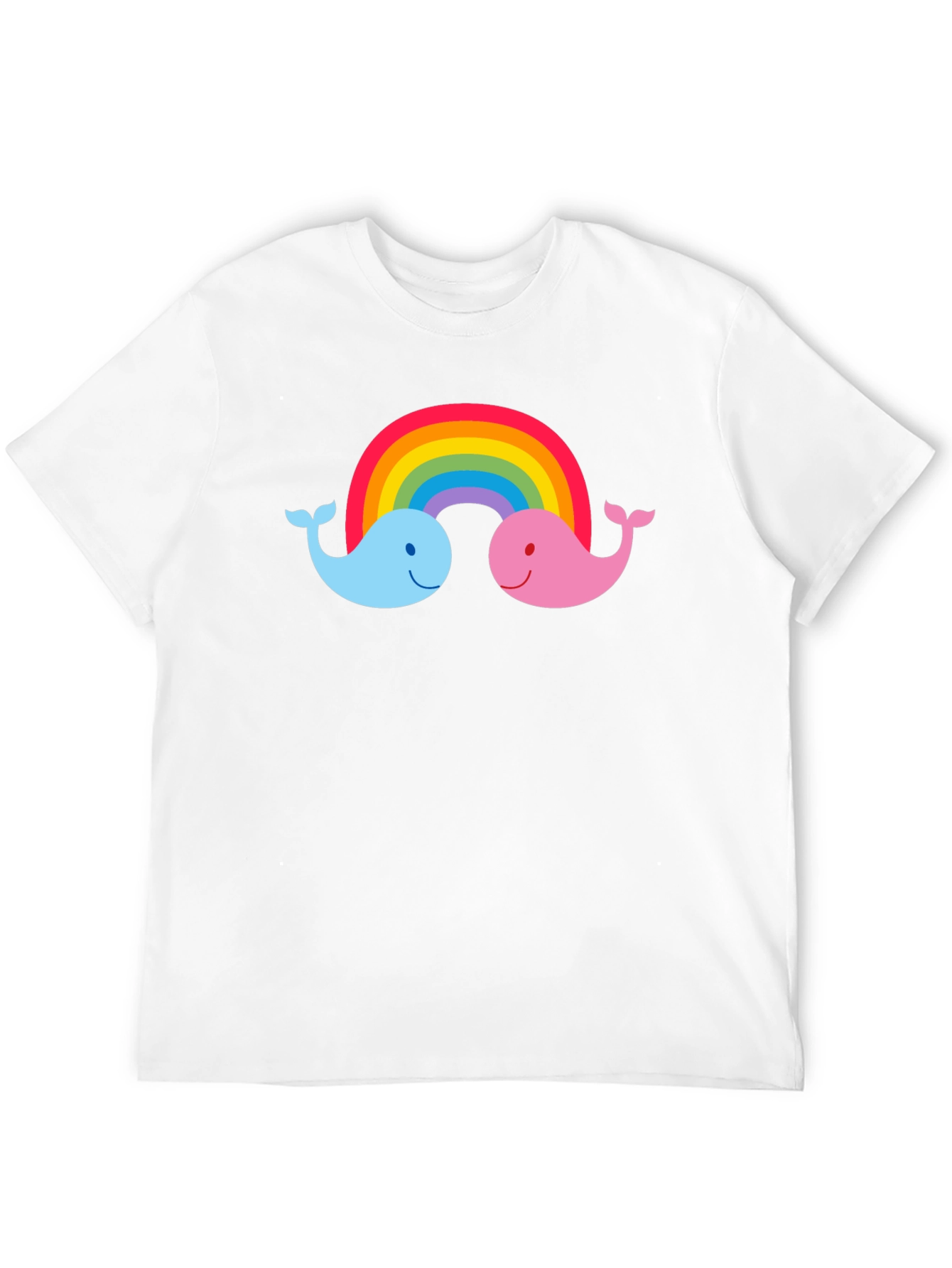 Black Rainbow Whale Graphic Tee - Black Cotton T-Shirt view 12