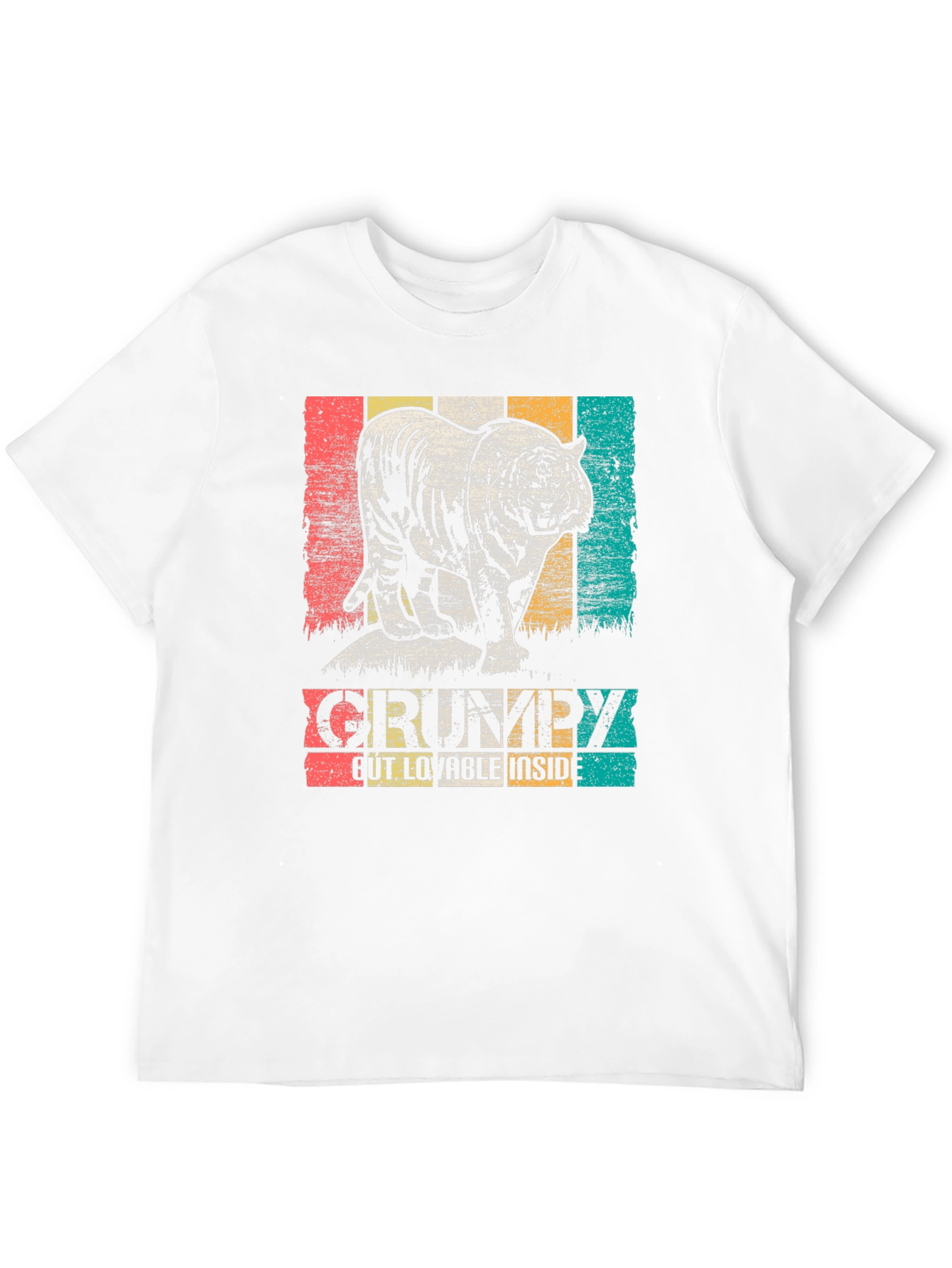 Black Grumpy Tiger Graphic Tee - Black Cotton T-Shirt view 12