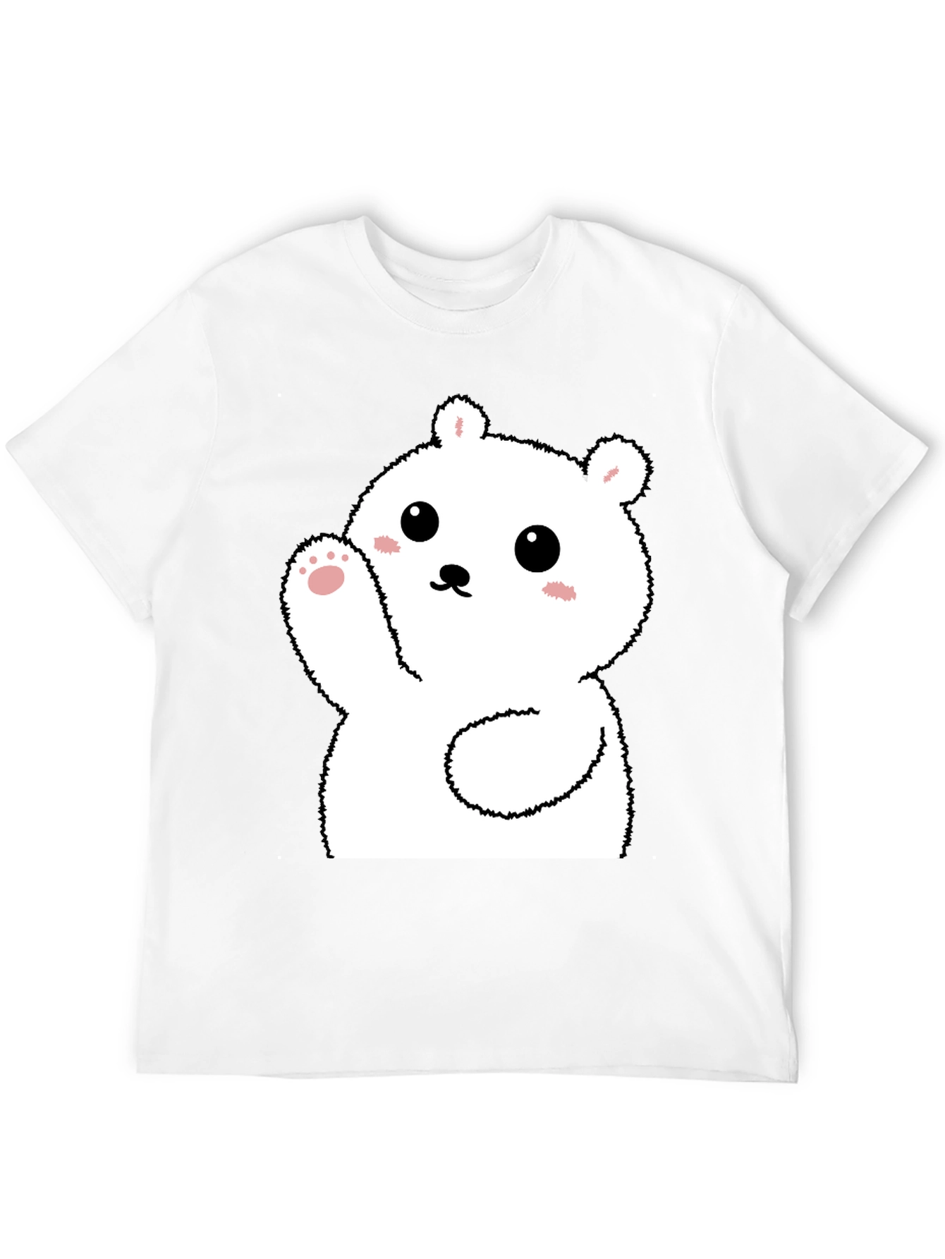 Black Cute Polar Bear Graphic Tee - Soft Black Cotton view 12
